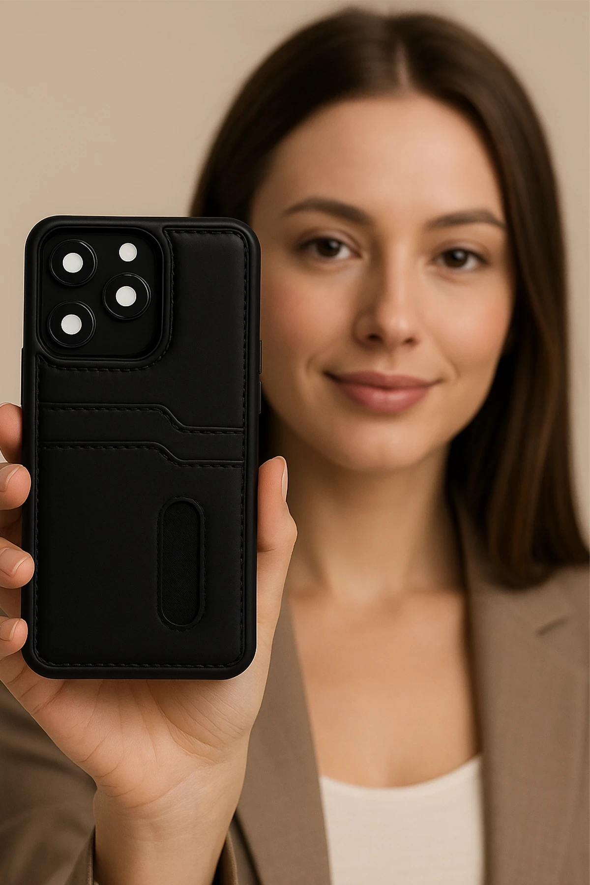 Newface Xiaomi Redmi Note 14 4G Kılıf Sara Kartvizitli Deri Kılıf - Kırmızı