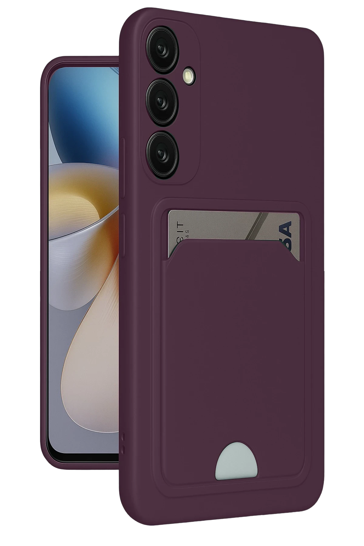 Newface Samsung Galaxy A26 Kılıf Kelvin Kartvizitli Silikon - Derin Mor