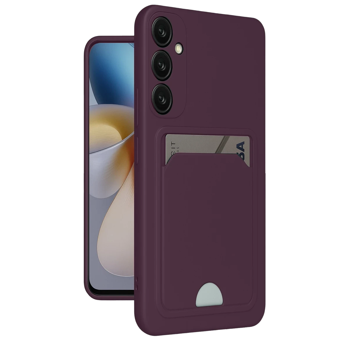 Newface Samsung Galaxy A26 Kılıf Kelvin Kartvizitli Silikon - Derin Mor