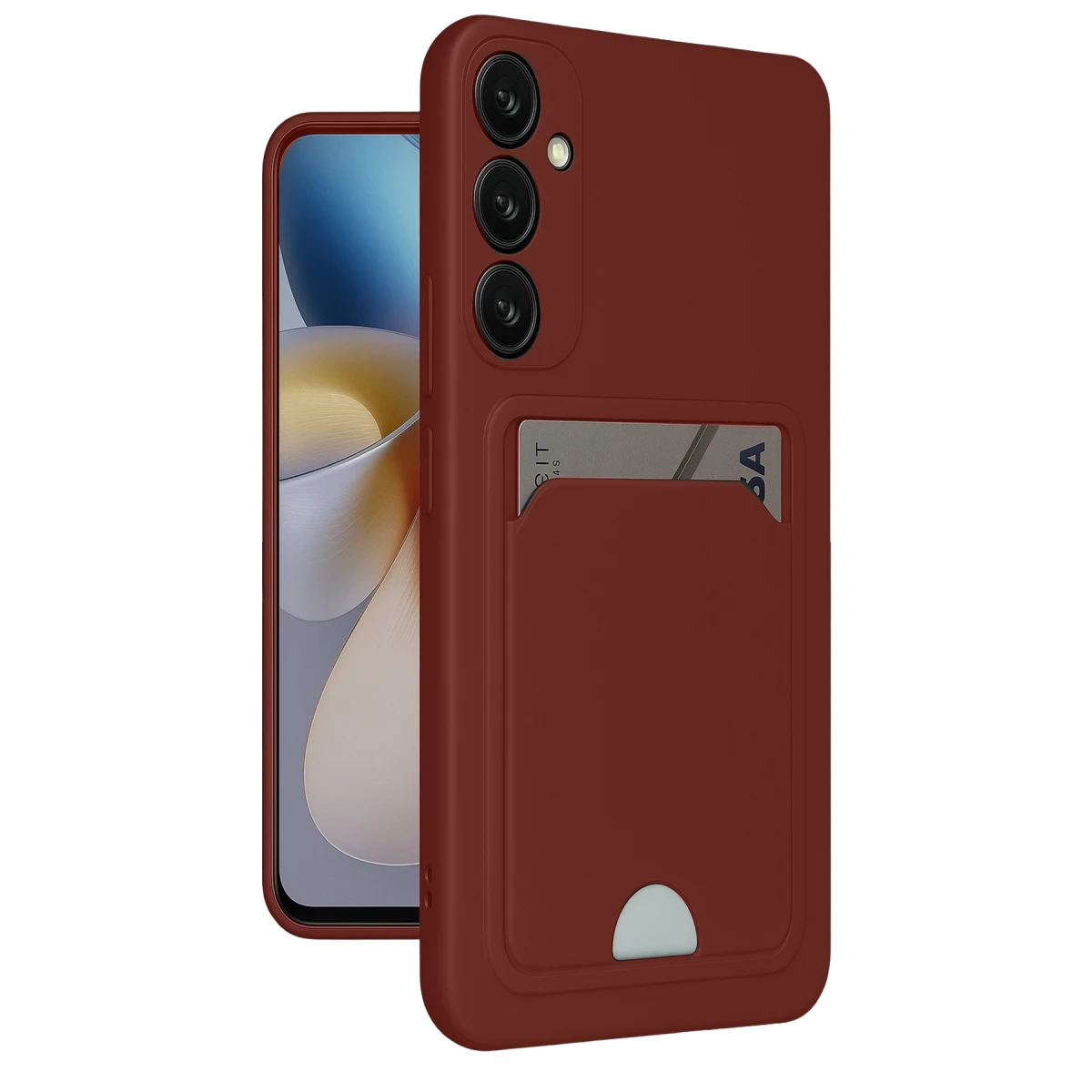 Newface Samsung Galaxy A26 Kılıf Kelvin Kartvizitli Silikon - Bordo
