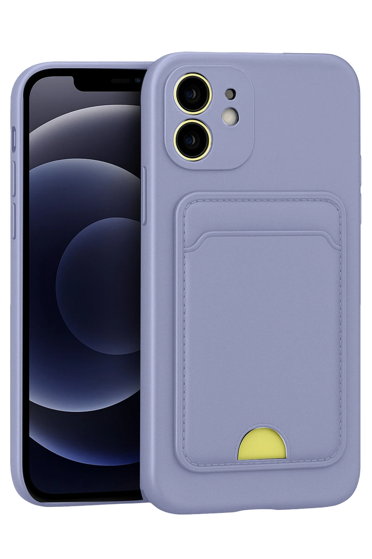 Newface iPhone 11 Kılıf Kelvin Kartvizitli Silikon - Lila