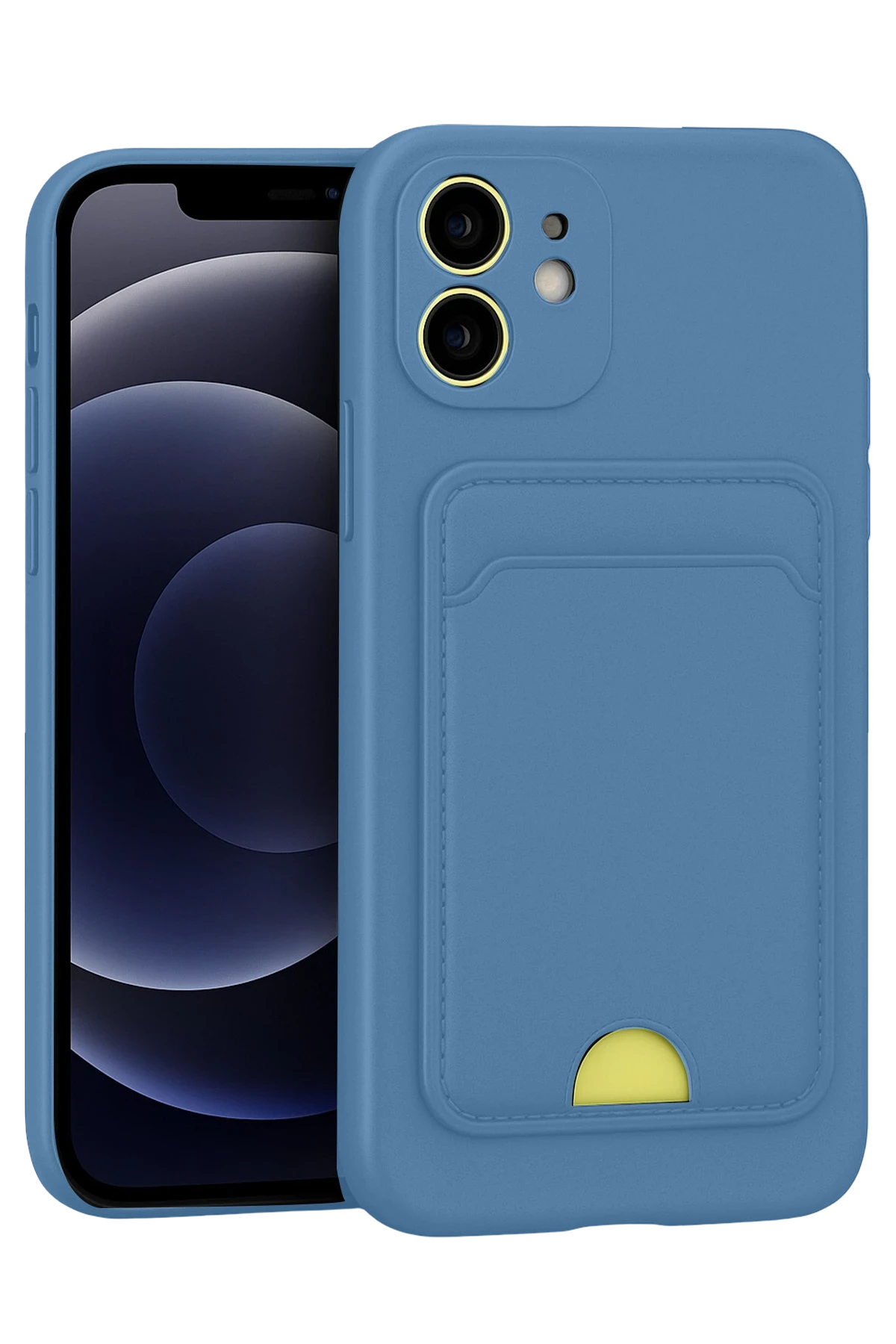 Newface Apple iPhone 11 Kılıf Kelvin Kartvizitli Silikon - Mavi