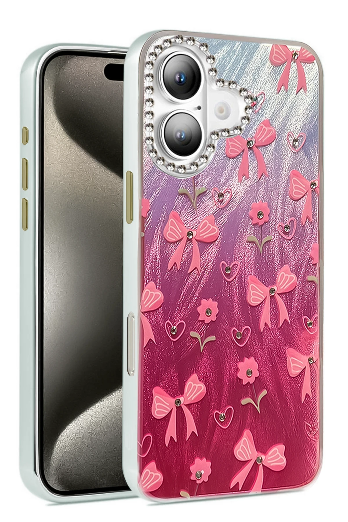 Newface iPhone 16 Plus Kılıf Blade Aynalı Desenli Kapak - Desen 3