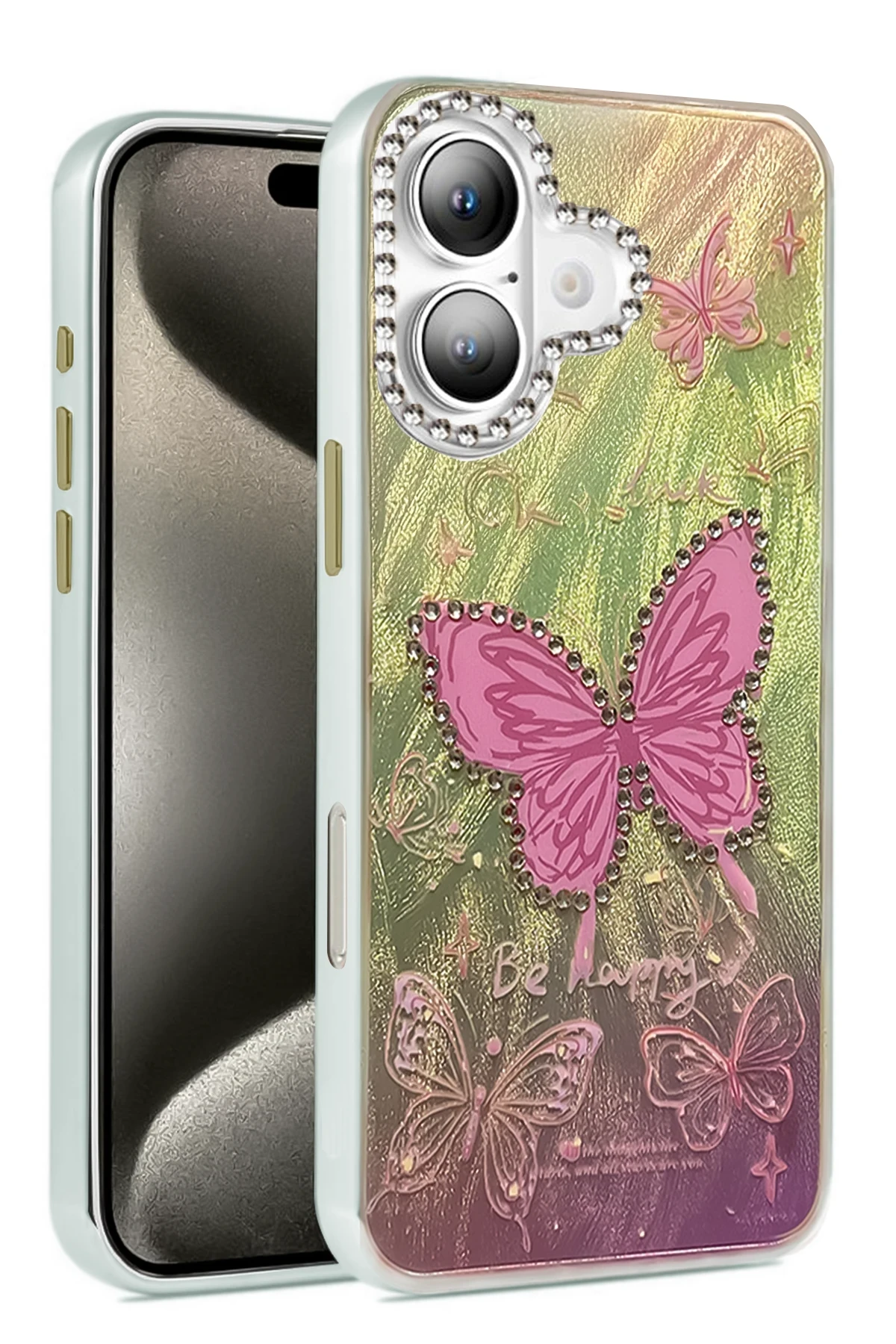 Newface iPhone 16 Plus Kılıf Blade Aynalı Desenli Kapak - Desen 5