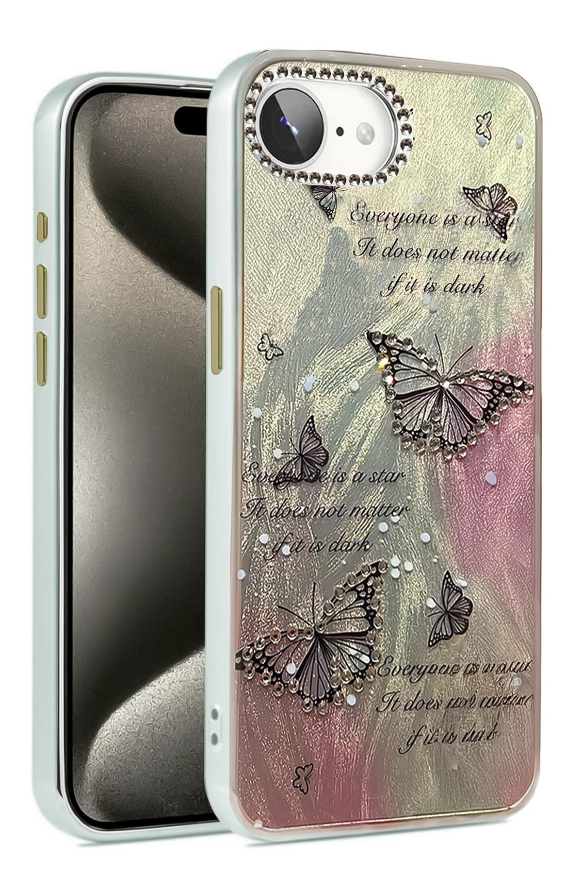 Newface iPhone 16E Kılıf Blade Aynalı Desenli Kapak - Desen 6