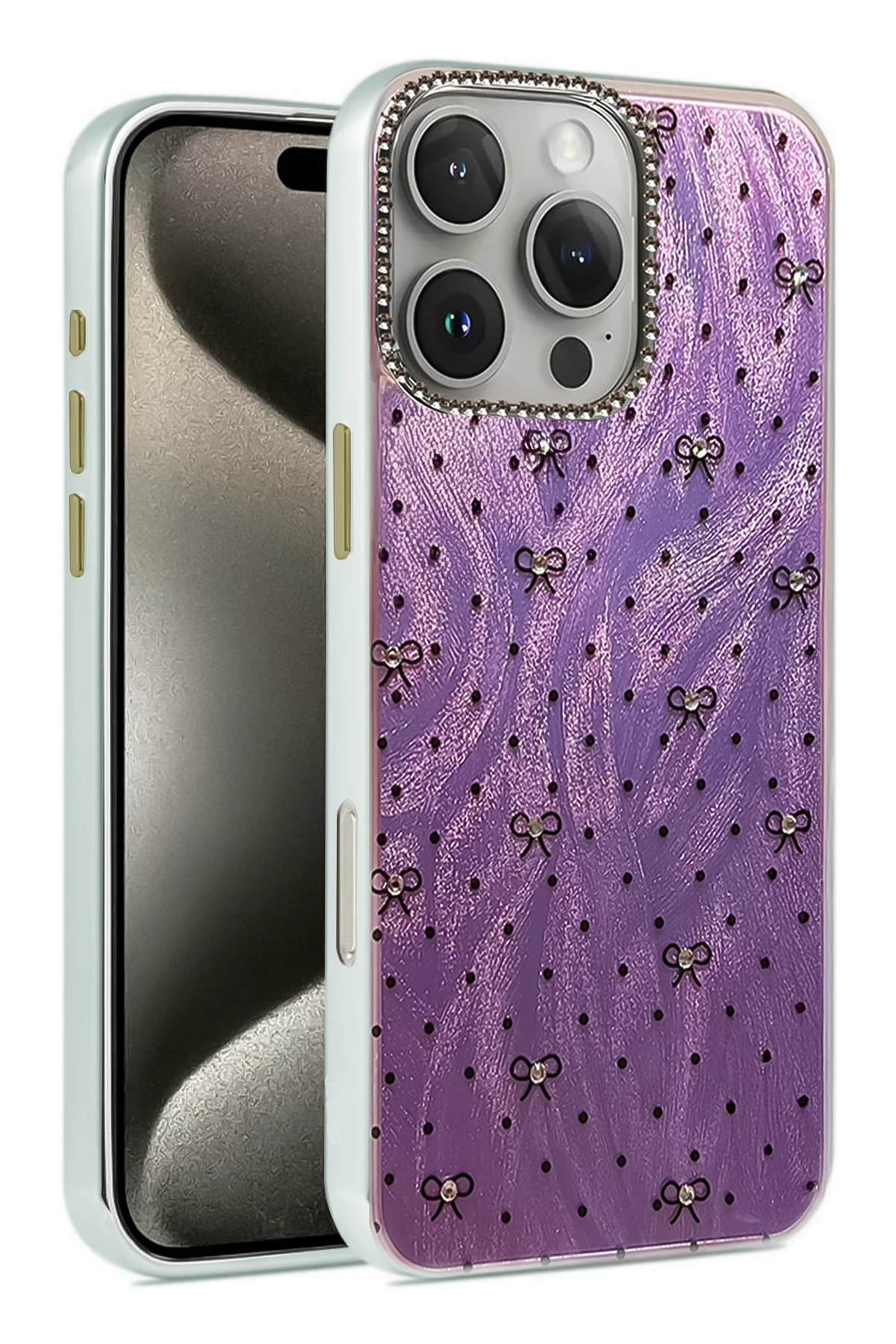 Newface iPhone 16 Pro Max Kılıf Blade Aynalı Desenli Kapak - Desen 2