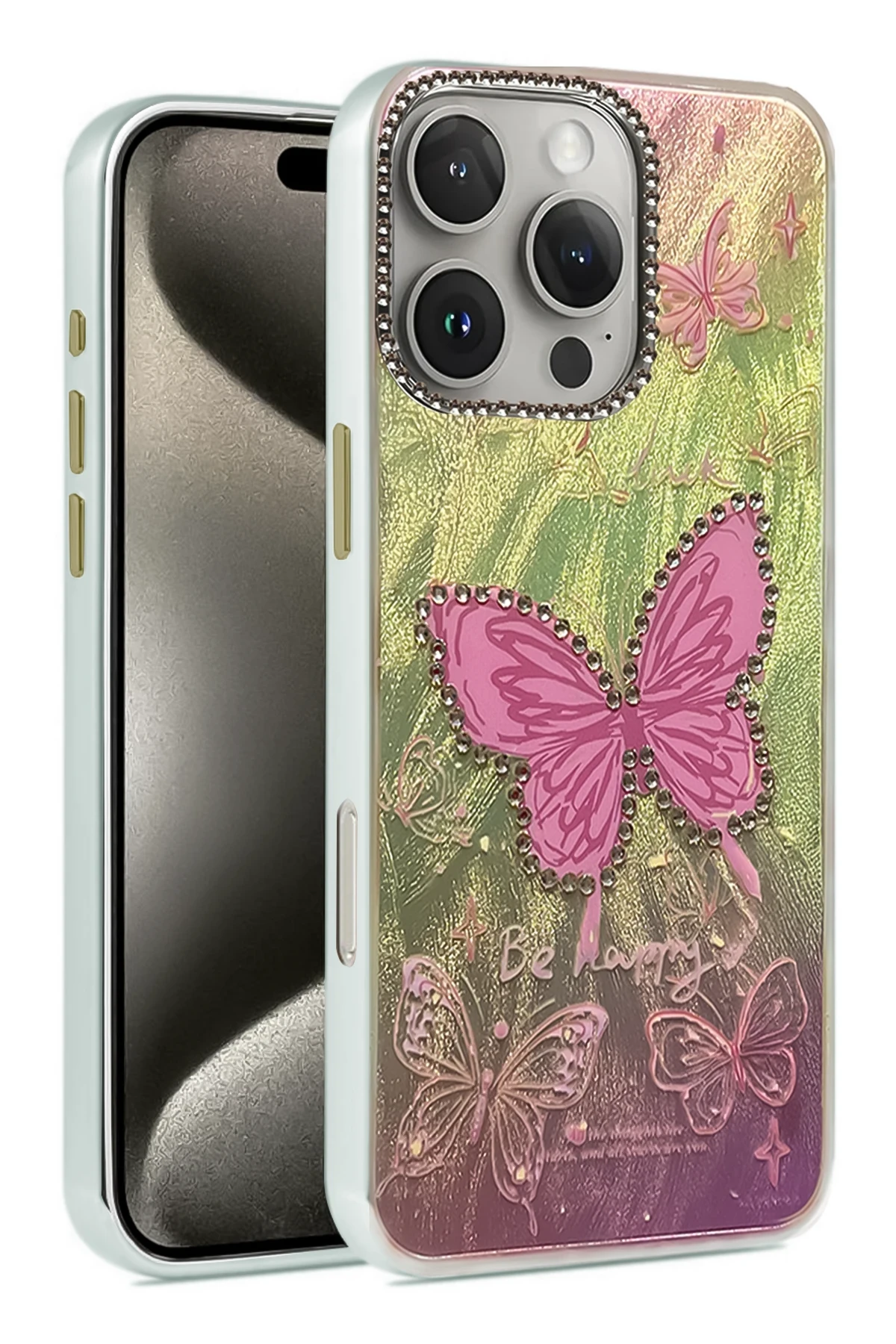 Newface iPhone 16 Pro Max Kılıf Blade Aynalı Desenli Kapak - Desen 5