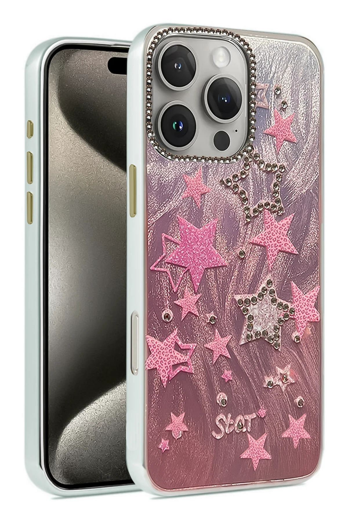 Newface iPhone 16 Pro Max Kılıf Blade Aynalı Desenli Kapak - Desen 7