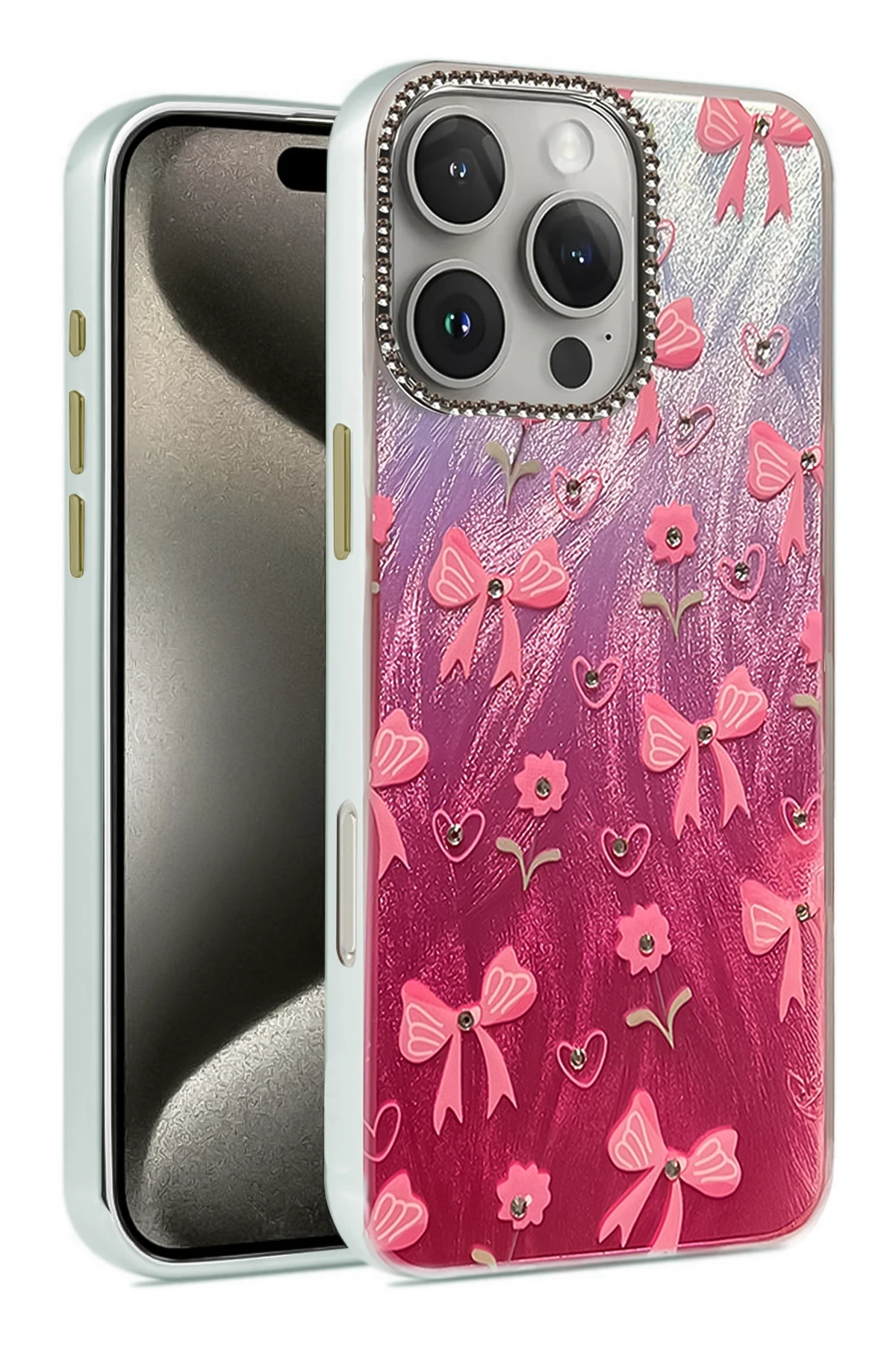 Newface iPhone 16 Pro Kılıf Blade Aynalı Desenli Kapak - Desen 3