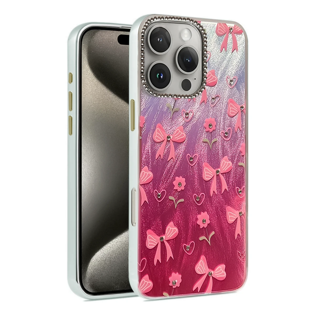 Newface Apple iPhone 16 Pro Kılıf Blade Aynalı Desenli Kapak - Desen 3