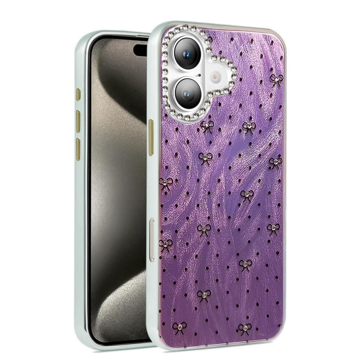 Newface Apple iPhone 16 Kılıf Blade Aynalı Desenli Kapak - Desen 2