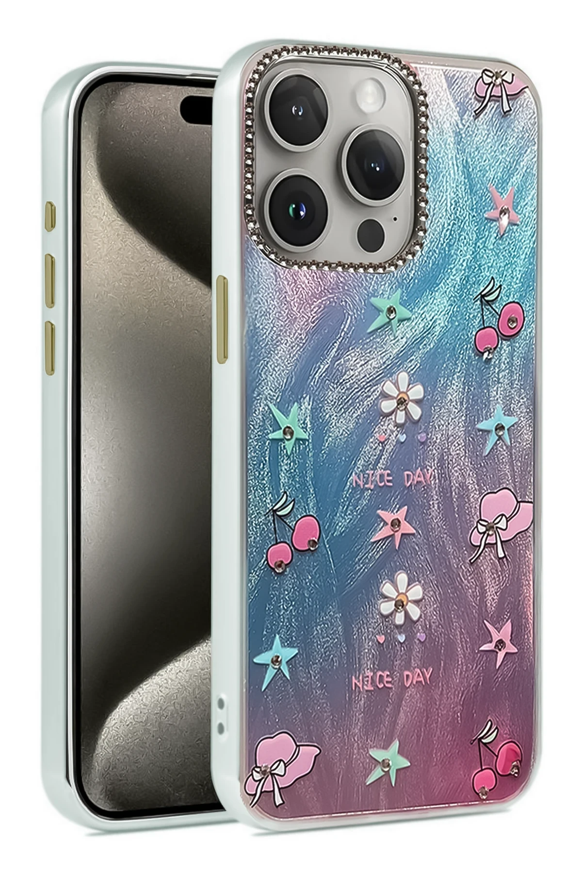 Newface iPhone 14 Pro Kılıf Blade Aynalı Desenli Kapak - Desen 4
