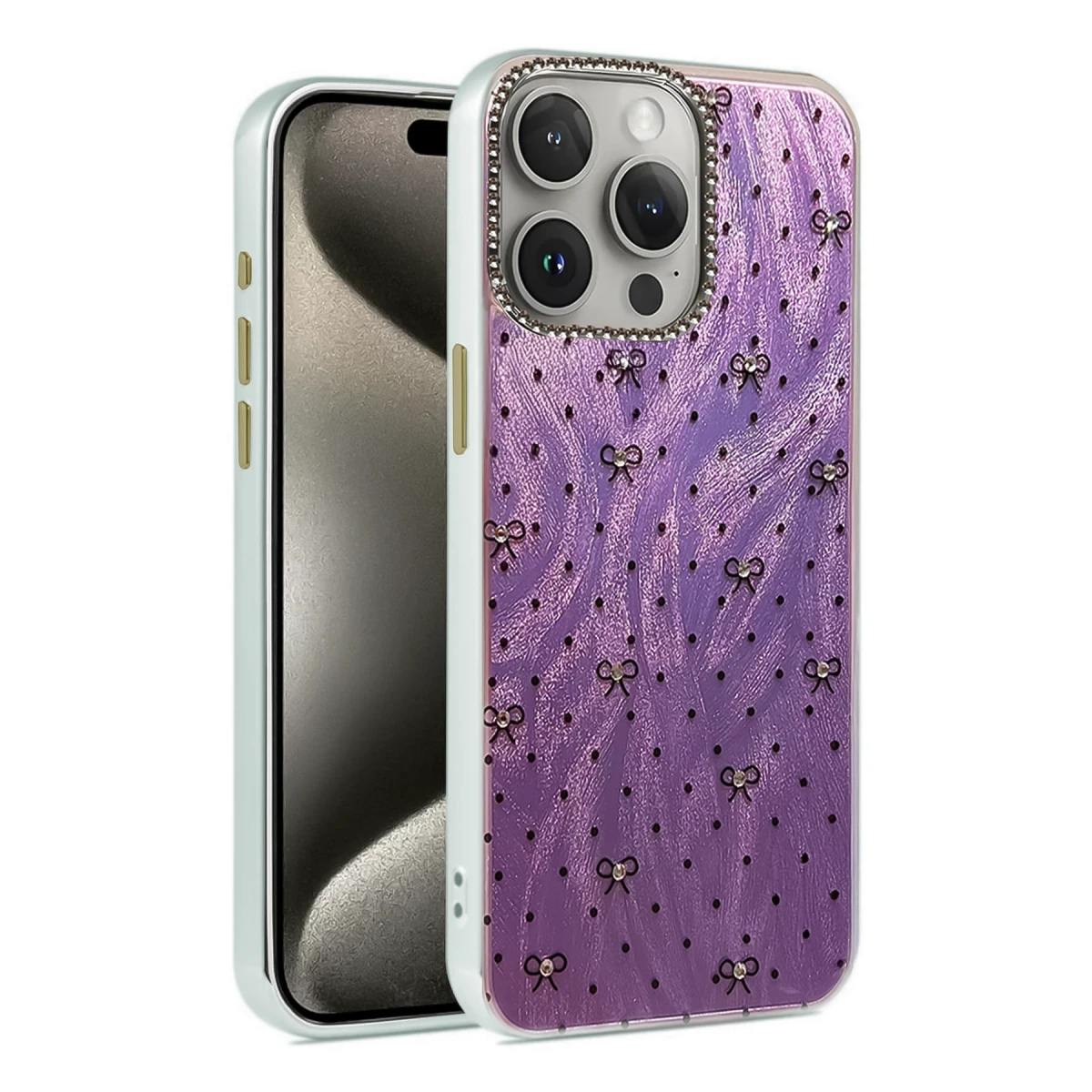 Newface Apple iPhone 15 Pro Kılıf Blade Aynalı Desenli Kapak - Desen 2