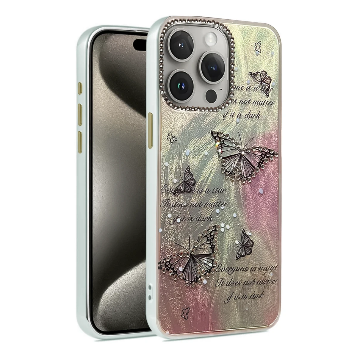 Newface Apple iPhone 15 Pro Kılıf Blade Aynalı Desenli Kapak - Desen 6