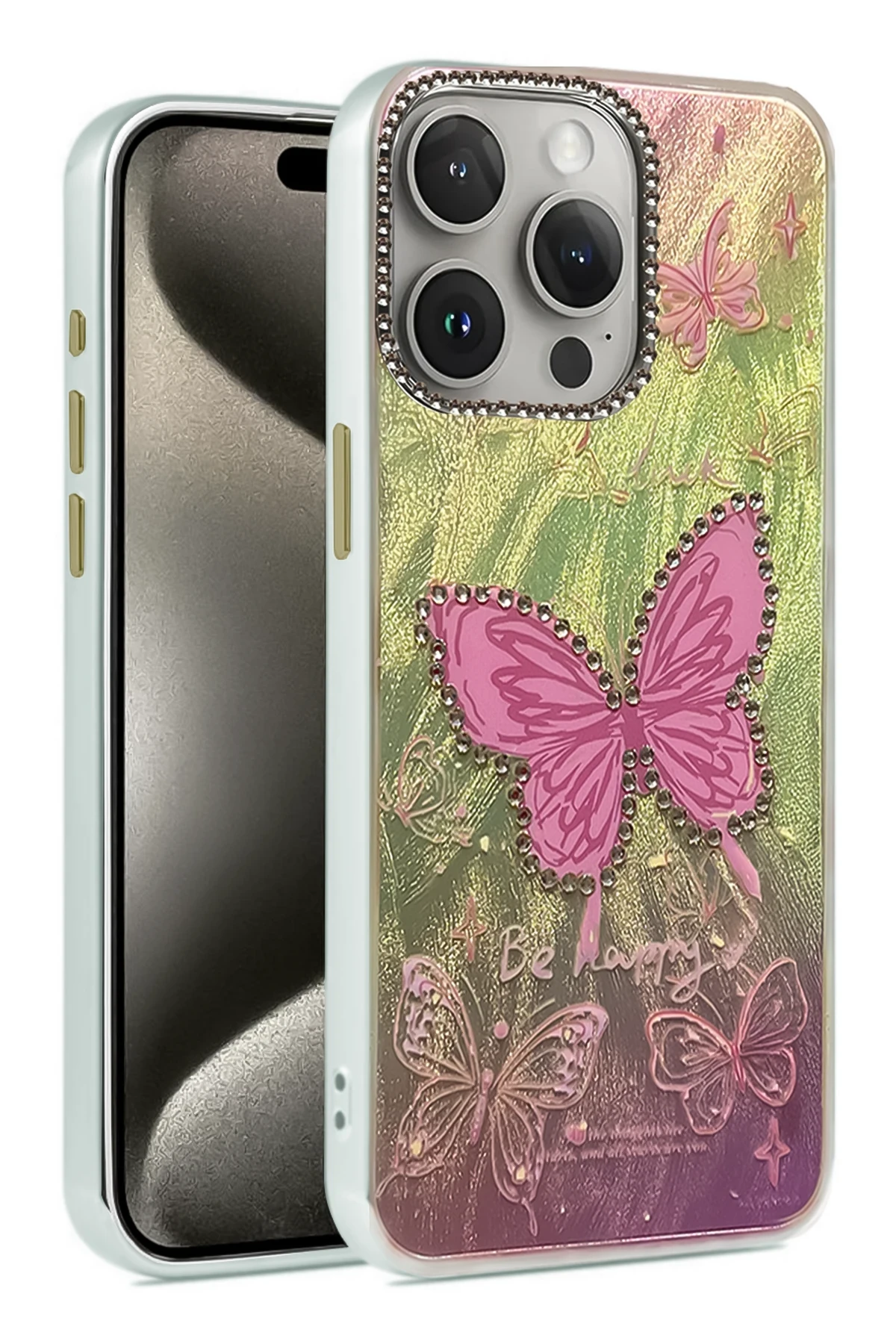 Newface iPhone 15 Pro Max Kılıf Blade Aynalı Desenli Kapak - Desen 5