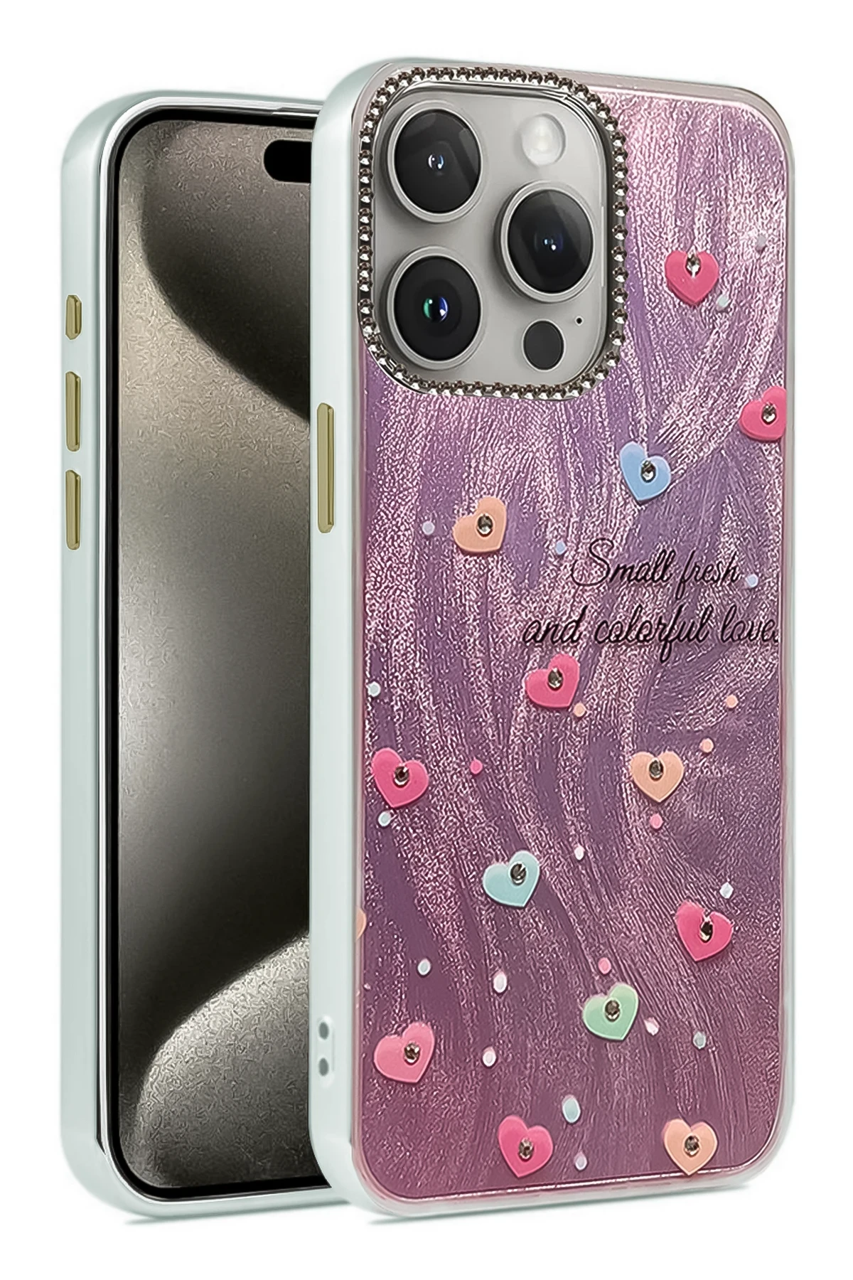 Newface iPhone 15 Pro Max Kılıf Blade Aynalı Desenli Kapak - Desen 8