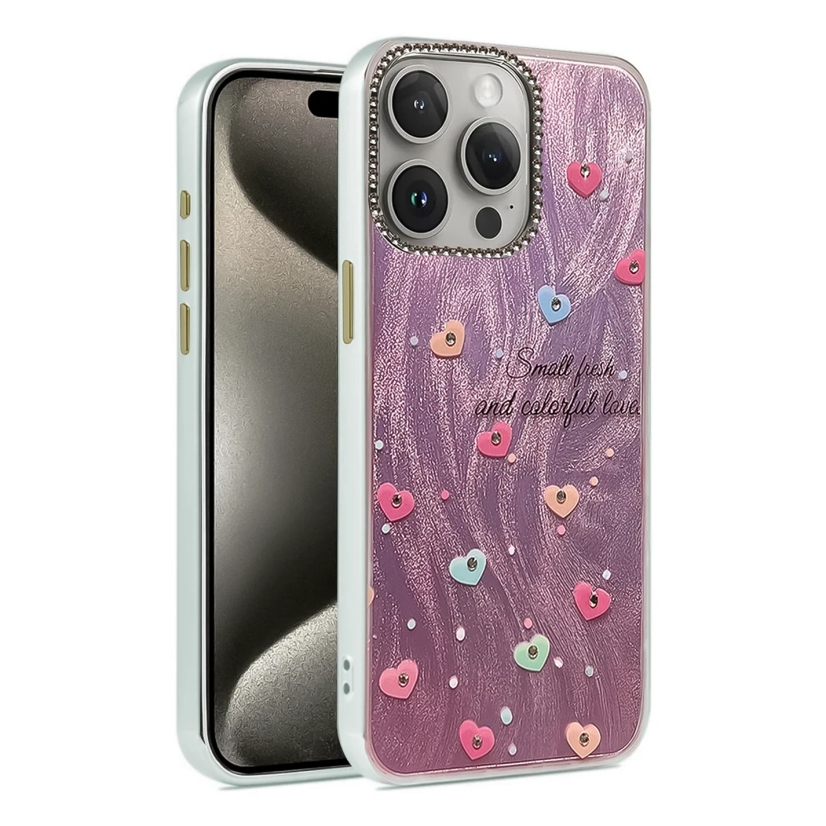Newface Apple iPhone 15 Pro Max Kılıf Blade Aynalı Desenli Kapak - Desen 8
