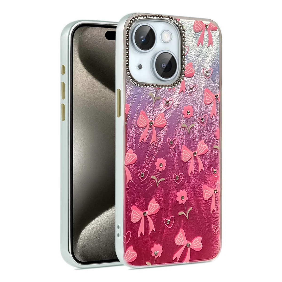Newface Apple iPhone 15 Plus Kılıf Blade Aynalı Desenli Kapak - Desen 3