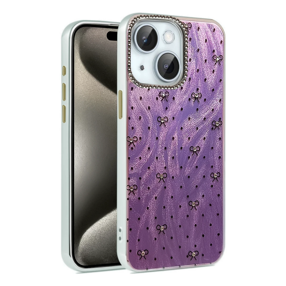 Newface Apple iPhone 15 Kılıf Blade Aynalı Desenli Kapak - Desen 2