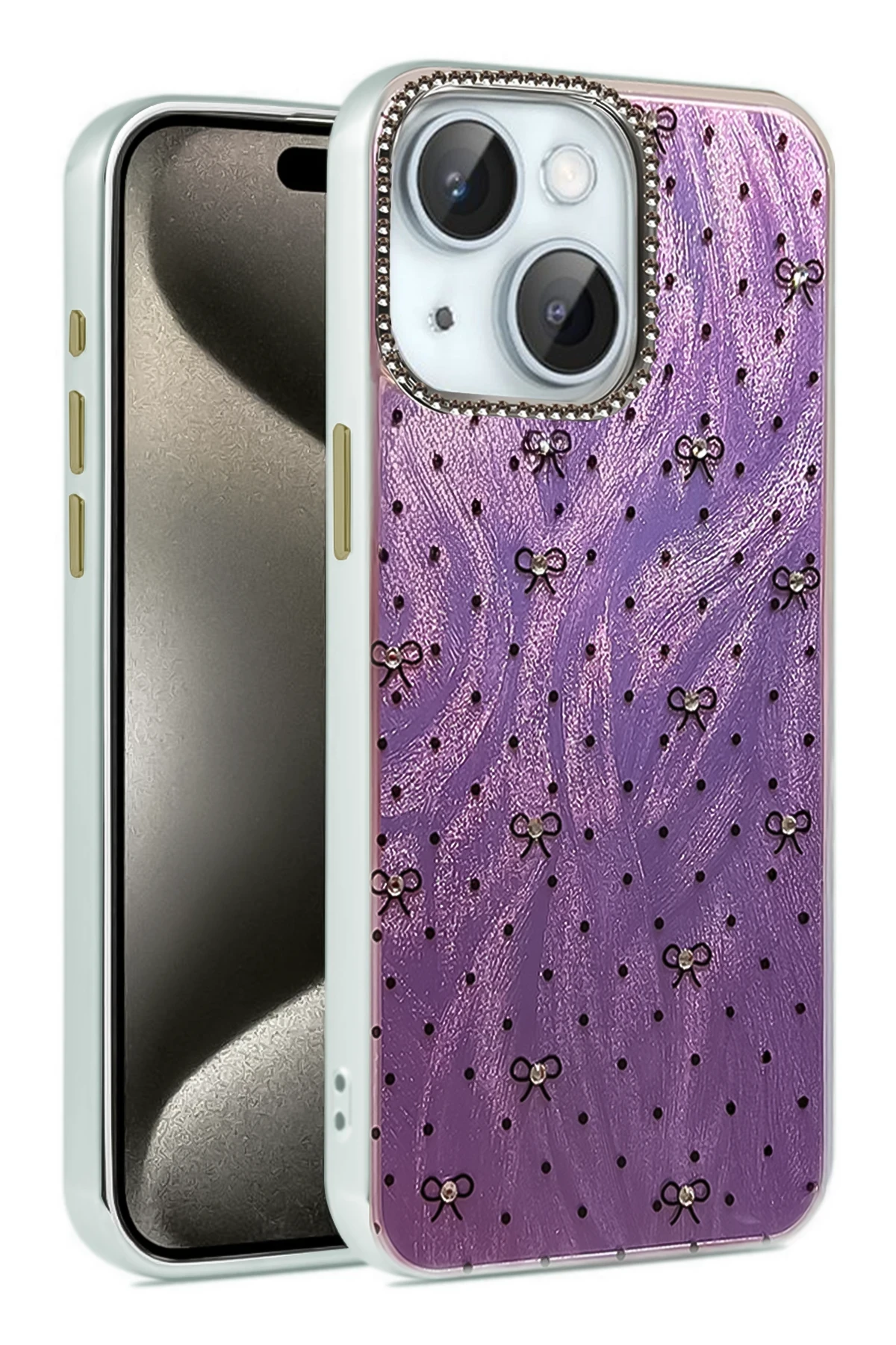 Newface iPhone 14 Kılıf Blade Aynalı Desenli Kapak - Desen 2