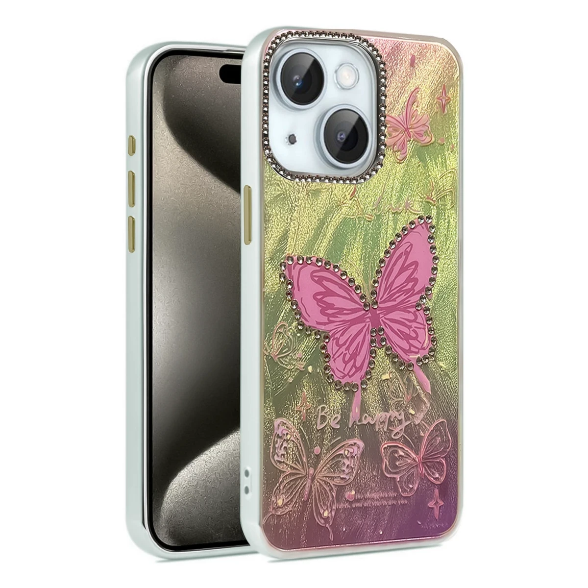Newface Apple iPhone 14 Kılıf Blade Aynalı Desenli Kapak - Desen 5