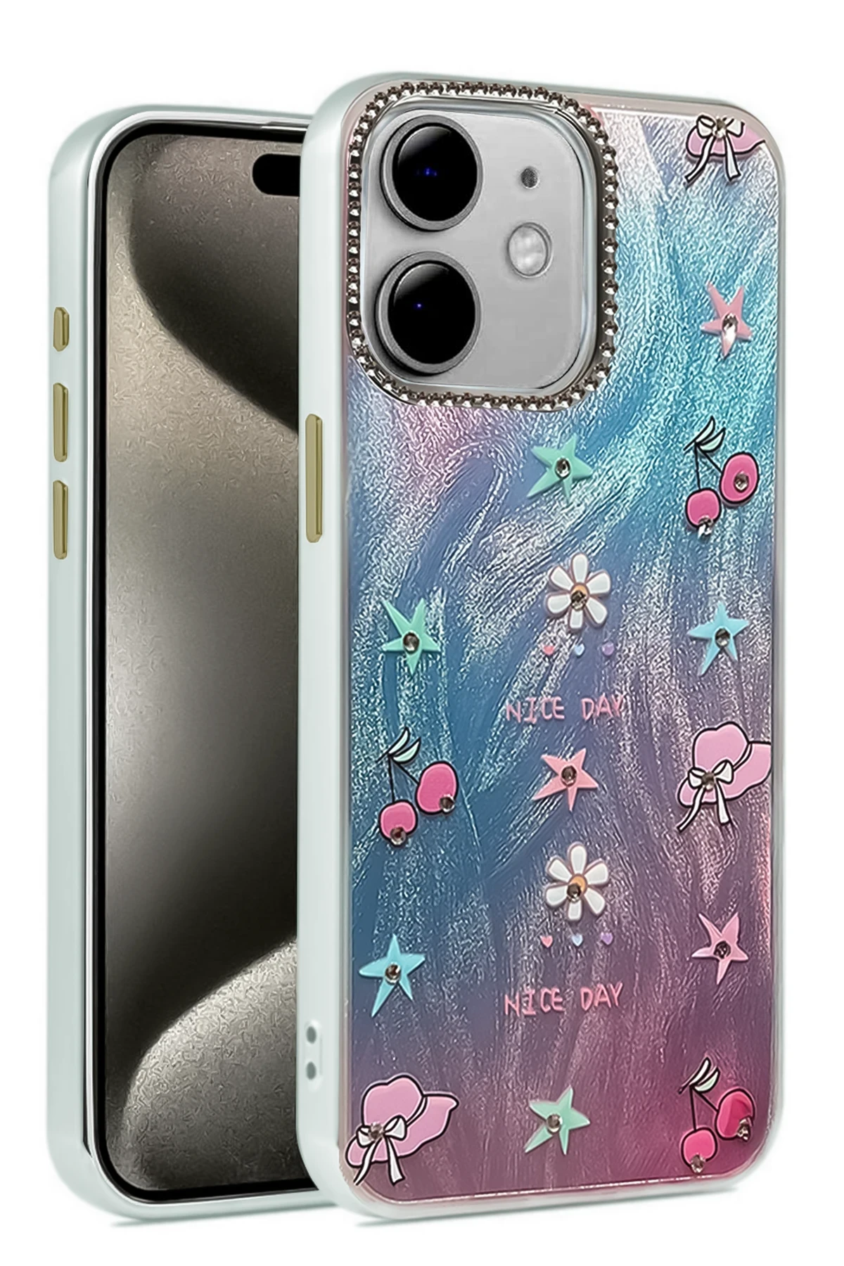 Newface iPhone 11 Kılıf Blade Aynalı Desenli Kapak - Desen 4