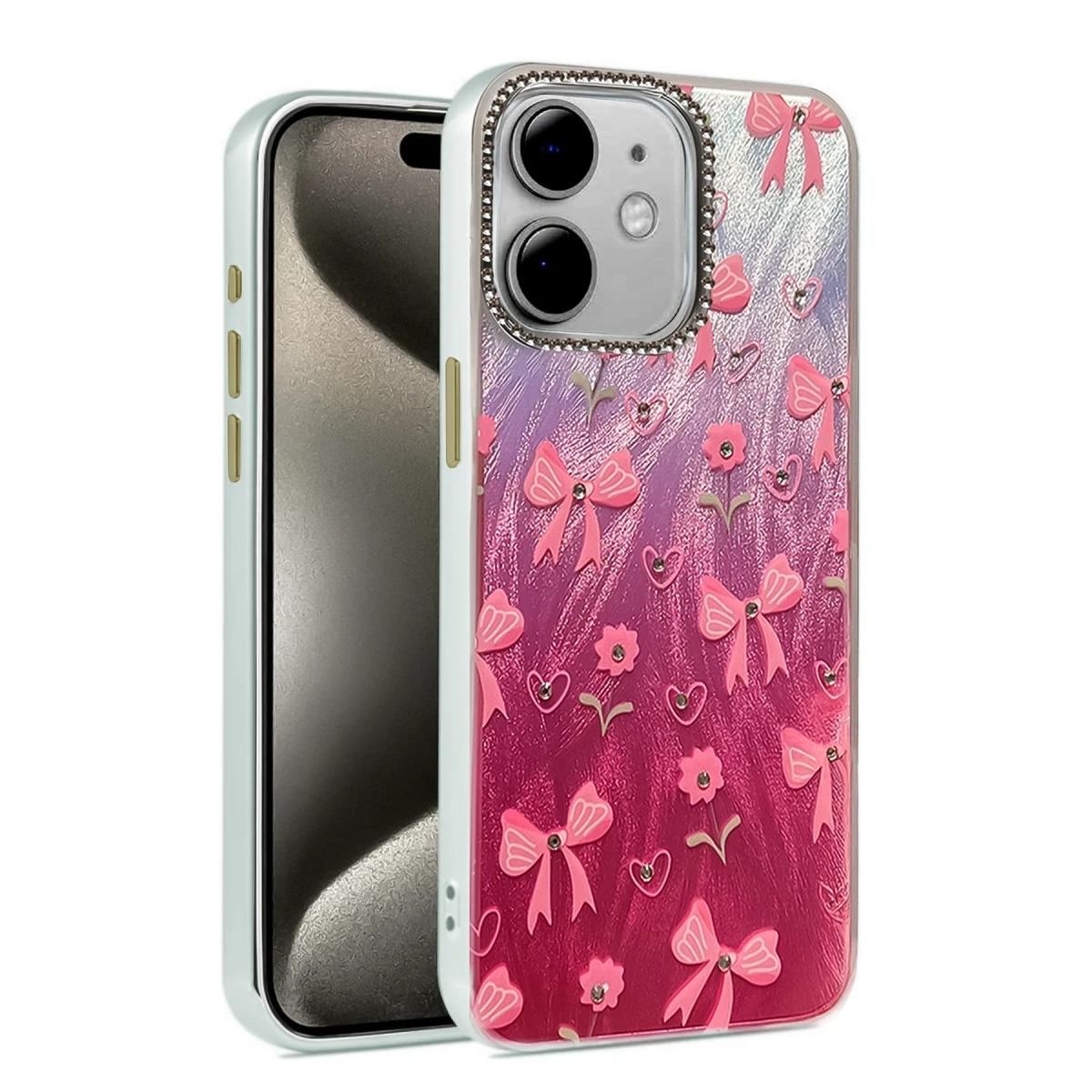 Newface Apple iPhone 12 Kılıf Blade Aynalı Desenli Kapak - Desen 3