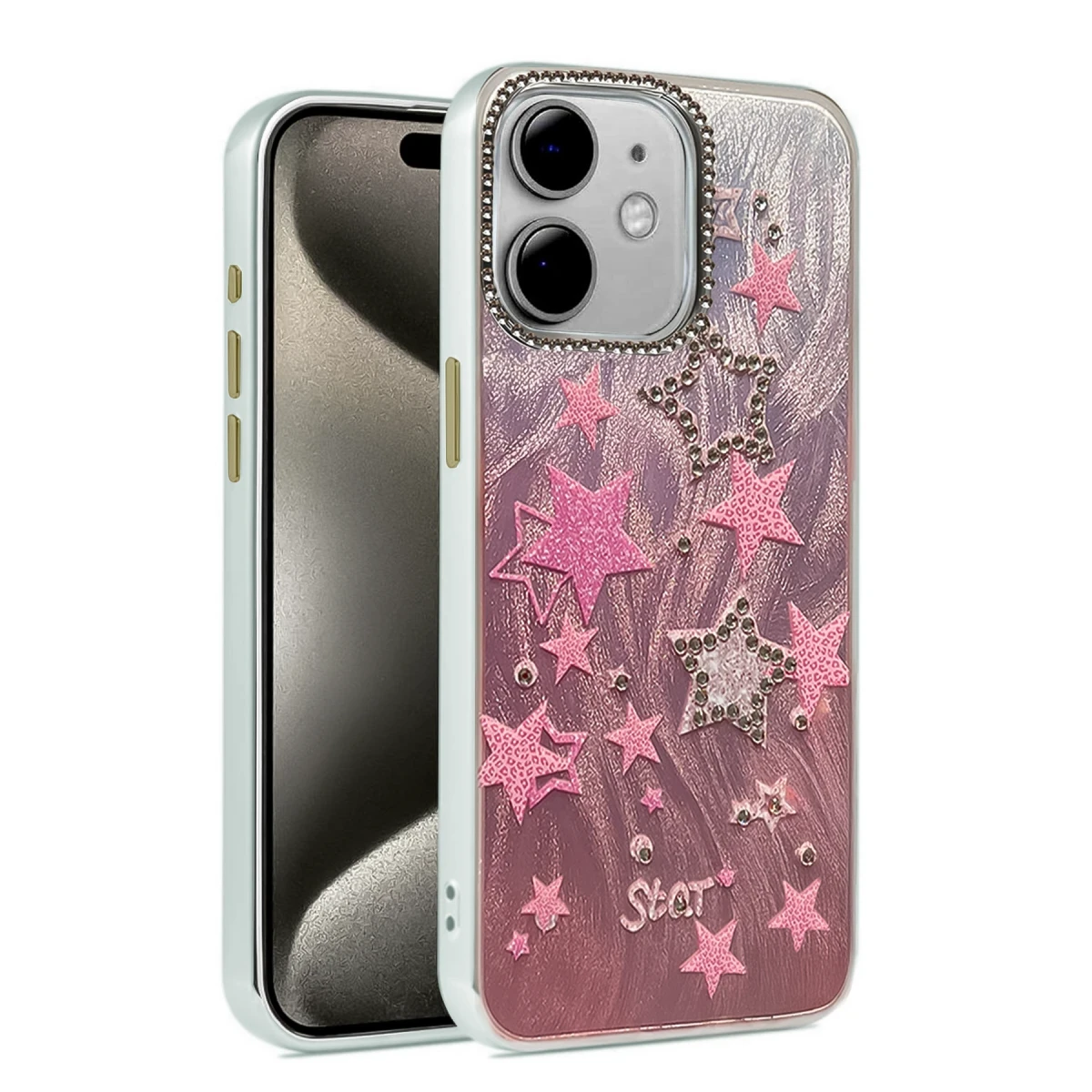 Newface Apple iPhone 12 Kılıf Blade Aynalı Desenli Kapak - Desen 7