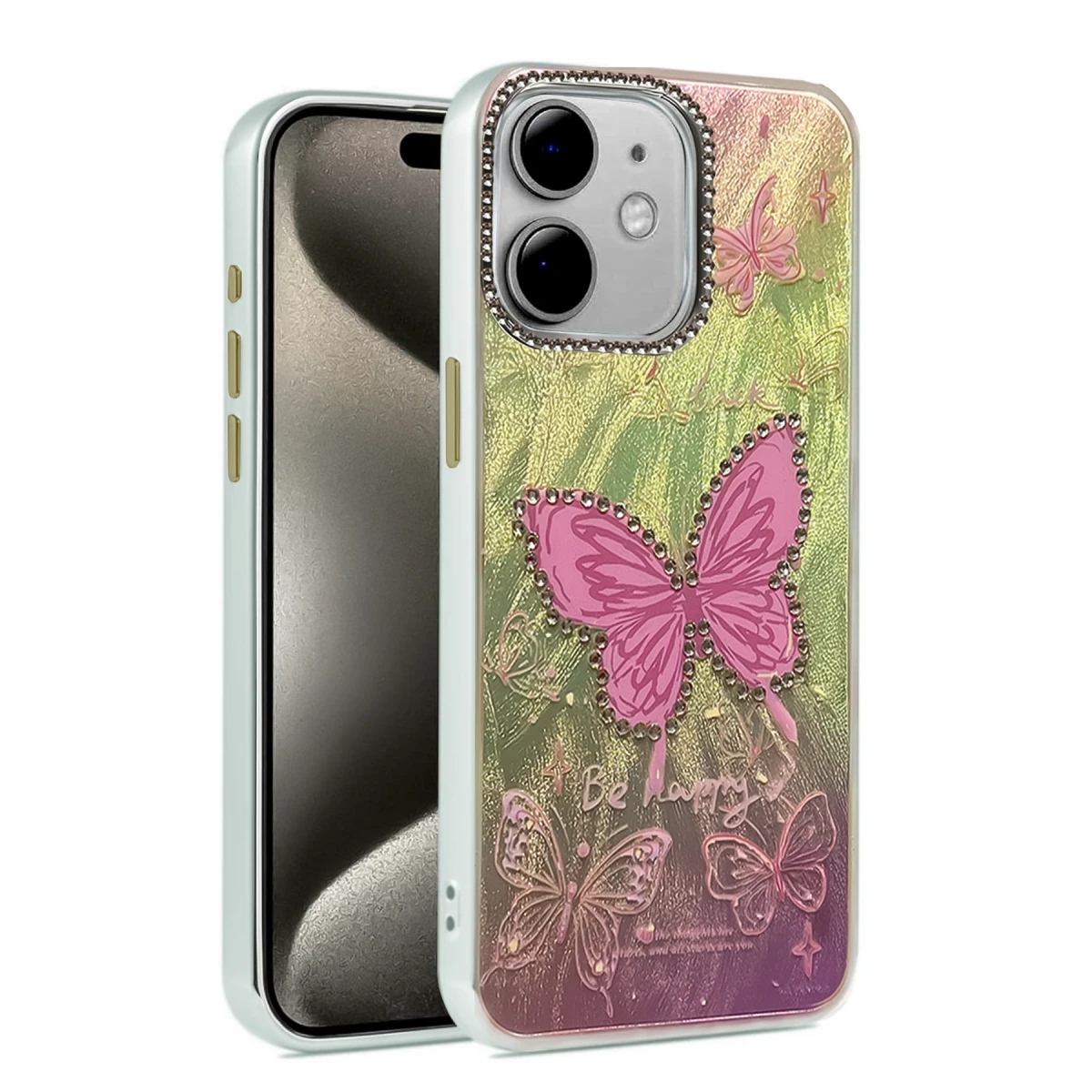 Newface Apple iPhone 12 Kılıf Blade Aynalı Desenli Kapak - Desen 5