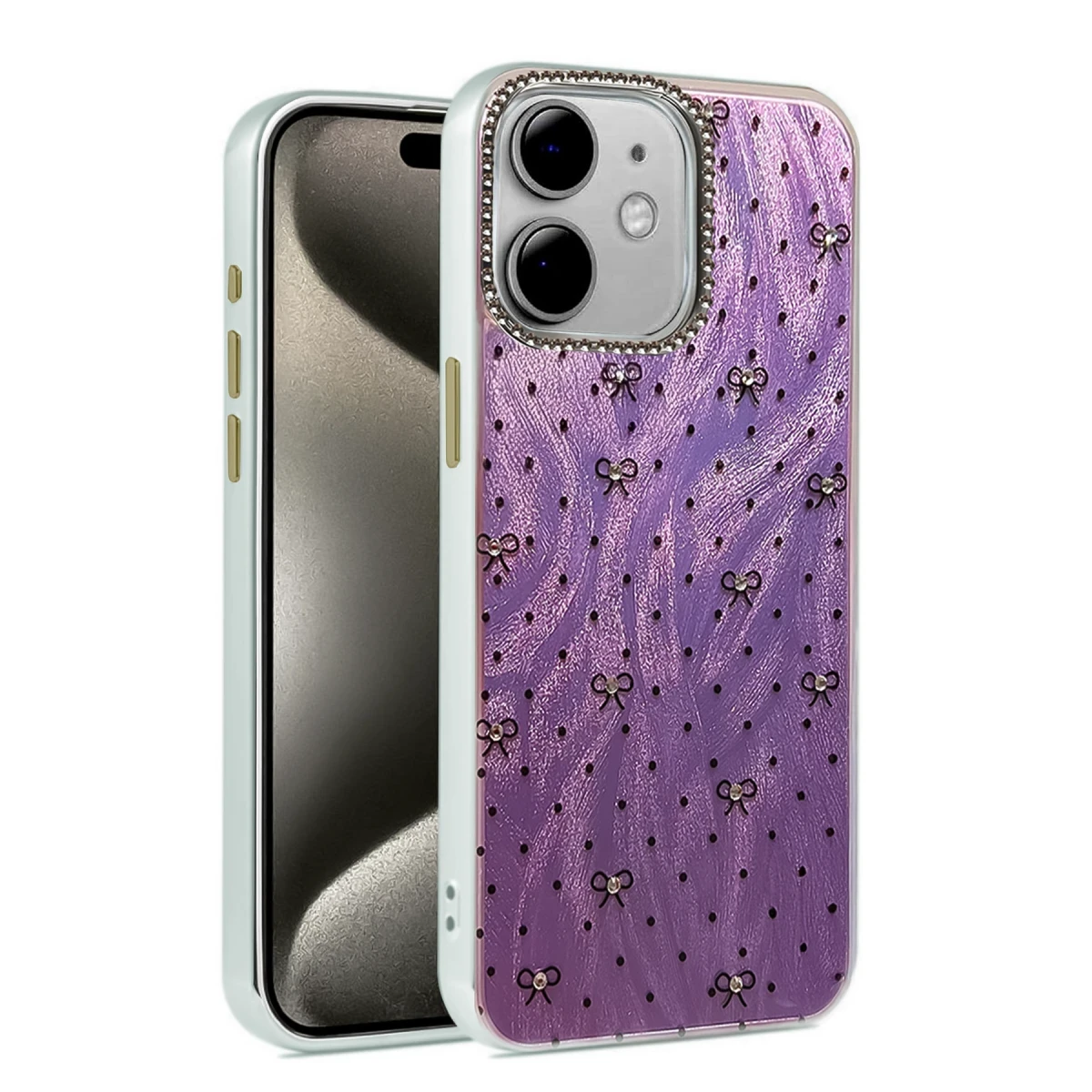 Newface Apple iPhone 12 Kılıf Blade Aynalı Desenli Kapak - Desen 2