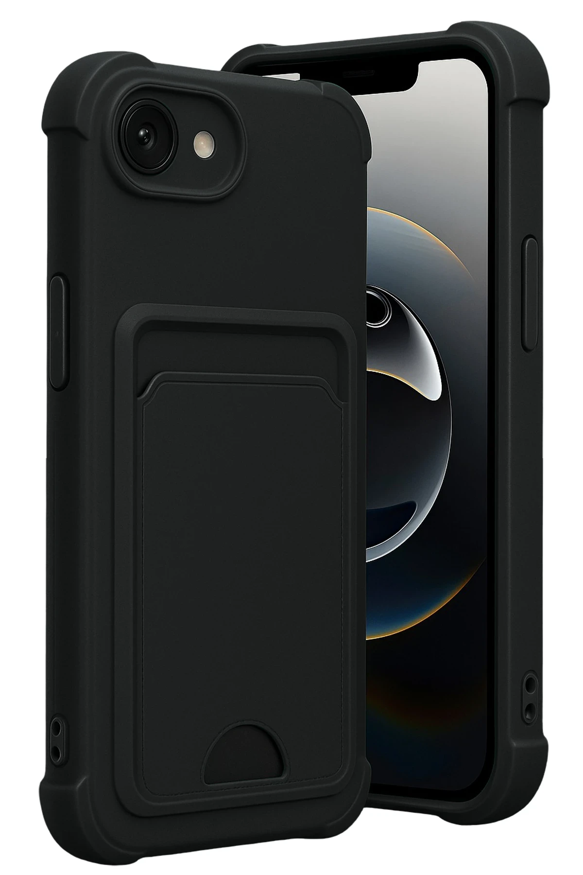 Newface Apple iPhone 16E Kelvin Kartvizitli Silikon - Siyah