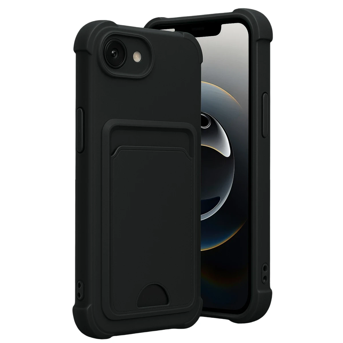 Newface Apple iPhone 16E Kelvin Kartvizitli Silikon - Siyah