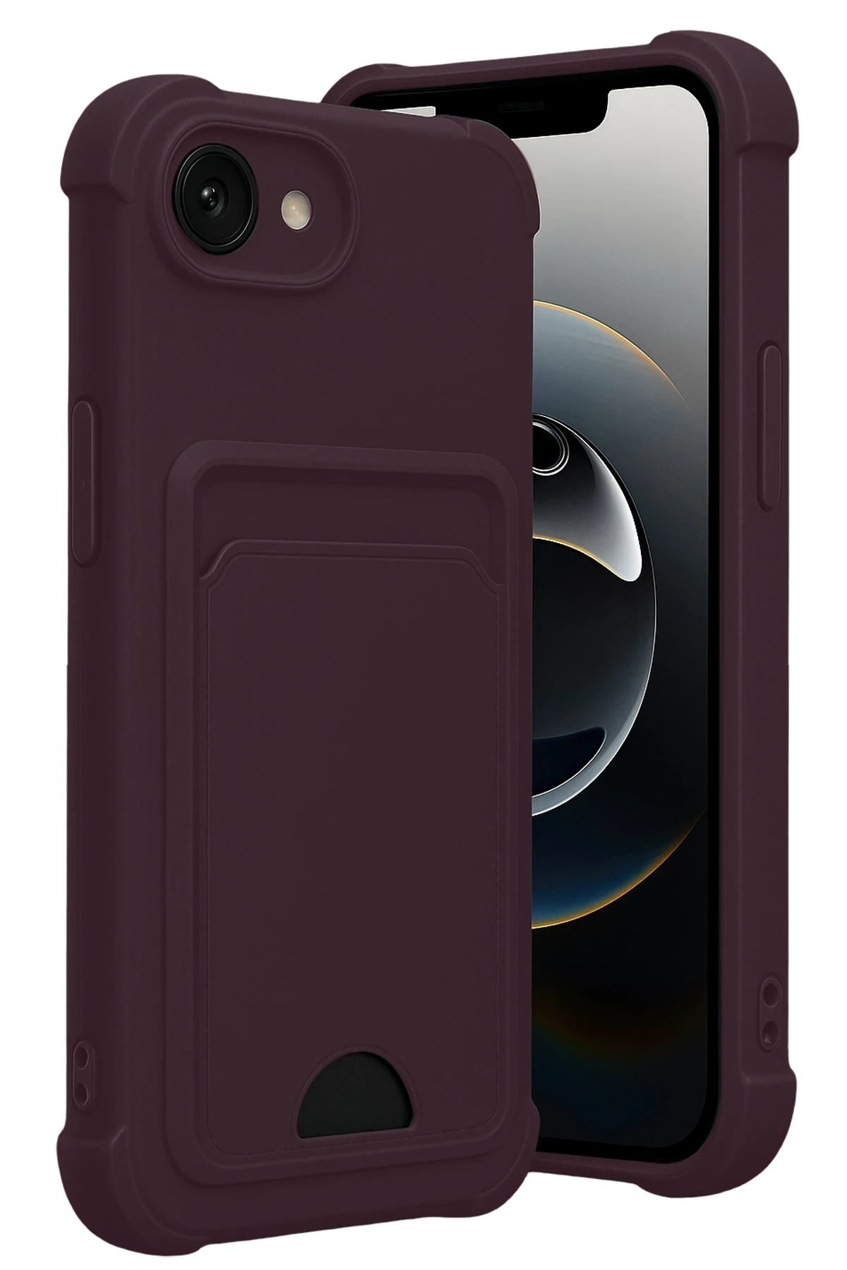 Newface Apple iPhone 16E Kelvin Kartvizitli Silikon - Derin Mor