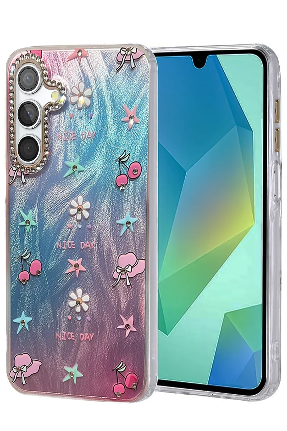 Newface Samsung Galaxy S25 Kılıf Blade Aynalı Desenli Kapak - Desen 4