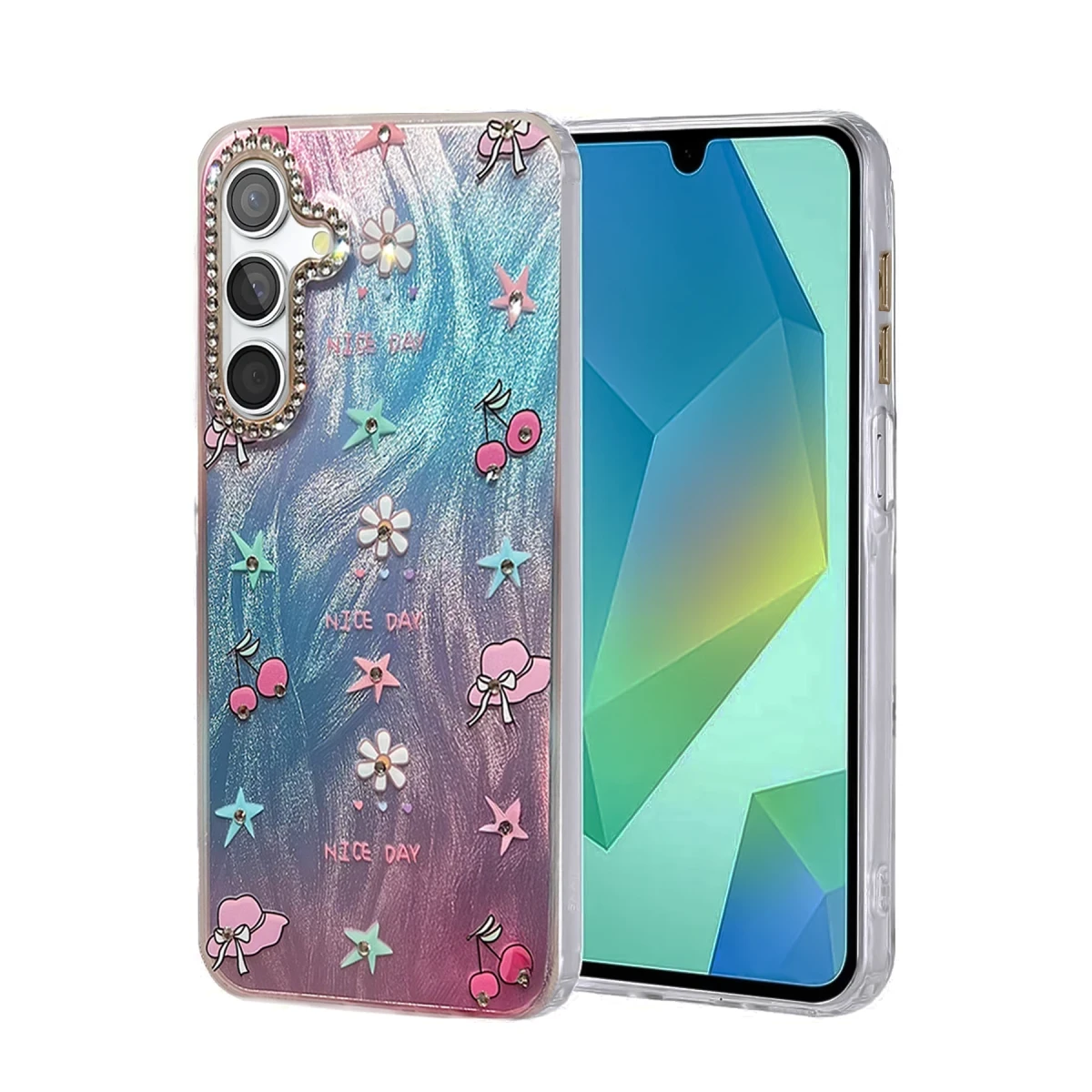 Newface Samsung Galaxy S25 Kılıf Blade Aynalı Desenli Kapak - Desen 4