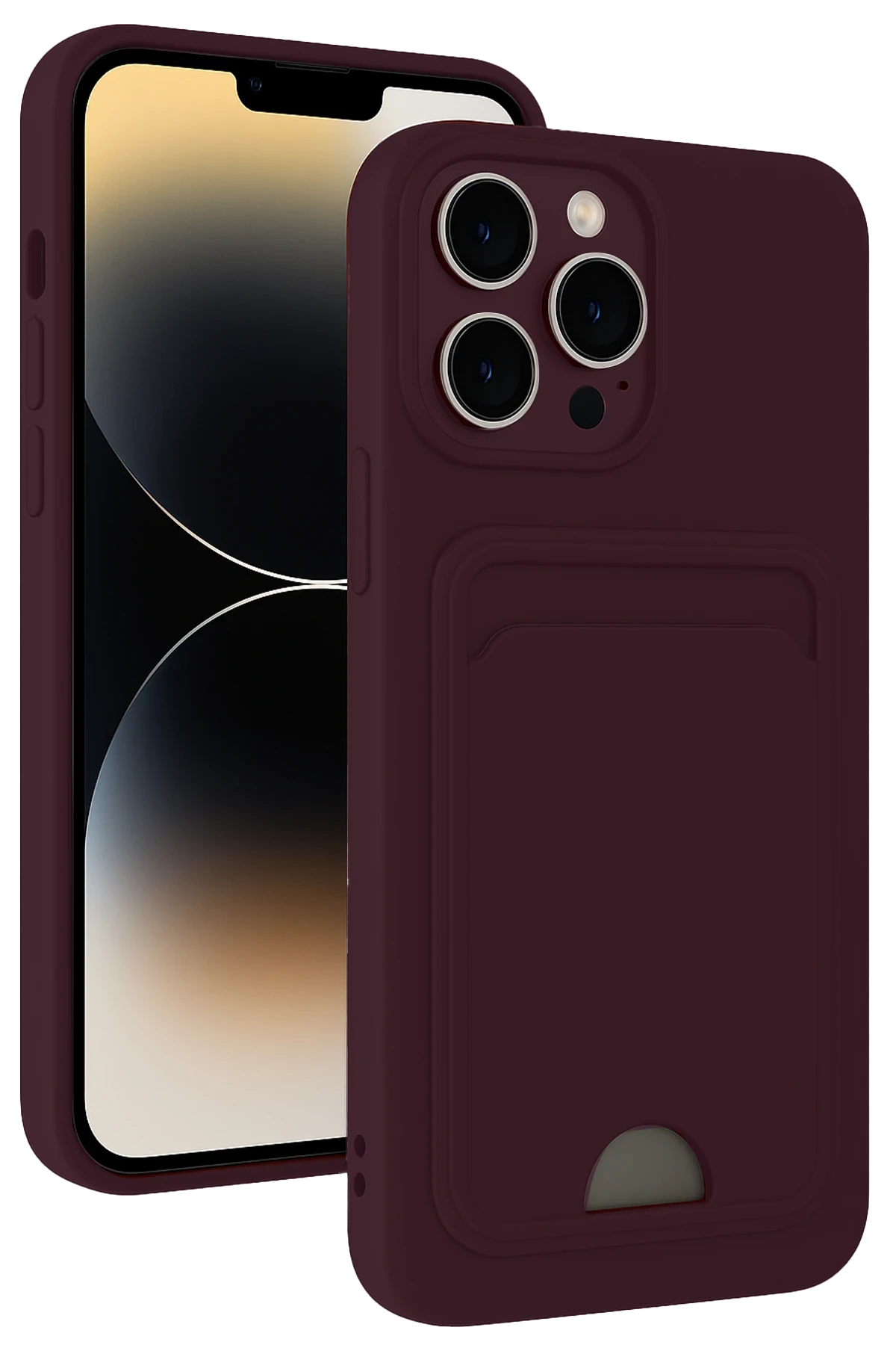 Newface iPhone 13 Pro Kılıf Kelvin Kartvizitli Silikon - Derin Mor