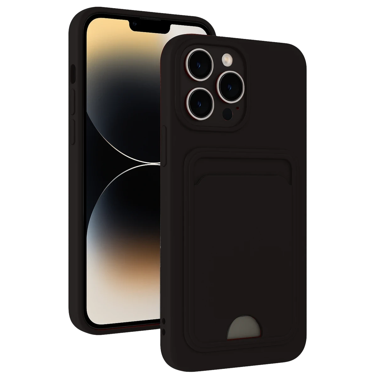 Newface Apple iPhone 13 Pro Max Kılıf Kelvin Kartvizitli Silikon - Siyah — görsel 3