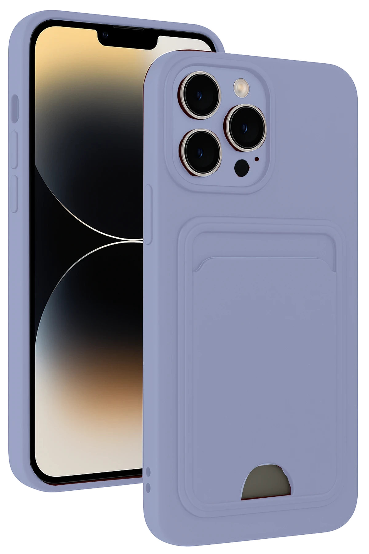 Newface iPhone 13 Pro Max Kılıf Kelvin Kartvizitli Silikon - Lila