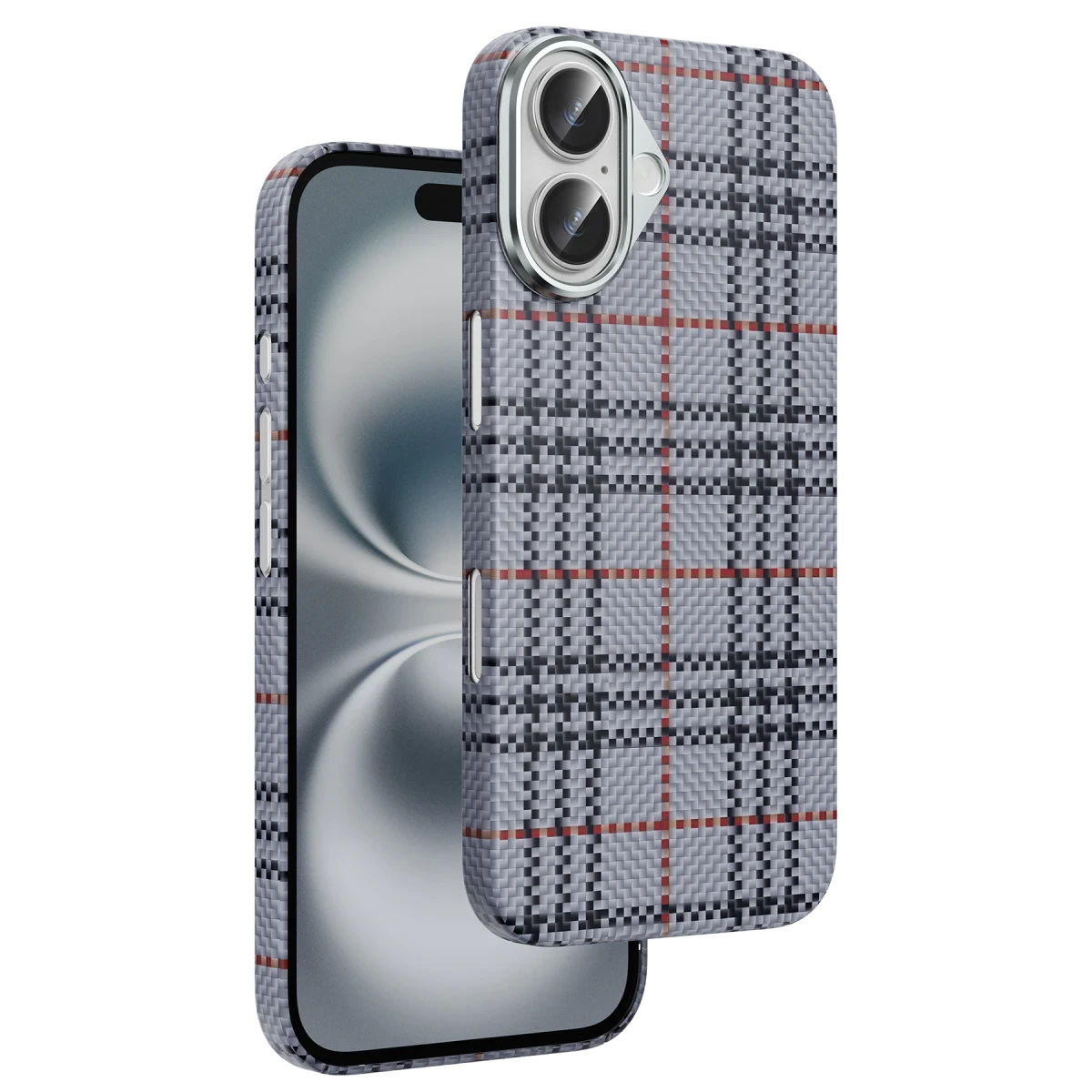 Keephone Apple iPhone 16 Scots Kevlar Magsafe Kılıf - Natural Grey