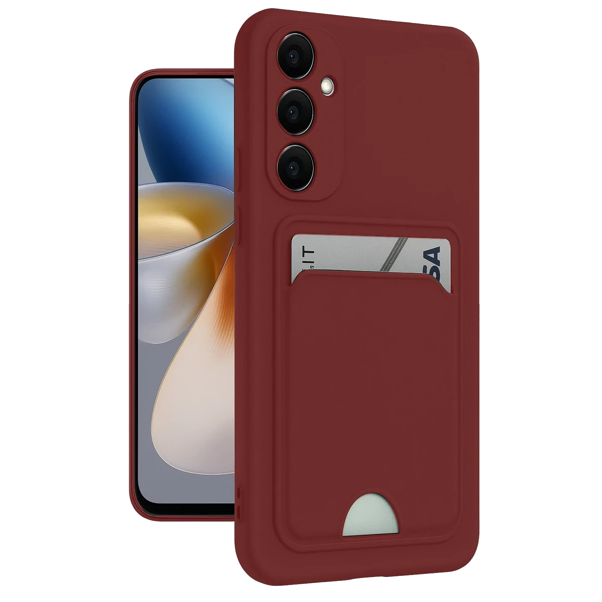 Newface Samsung Galaxy M15 Kelvin Kartvizitli Silikon - Bordo — görsel 3