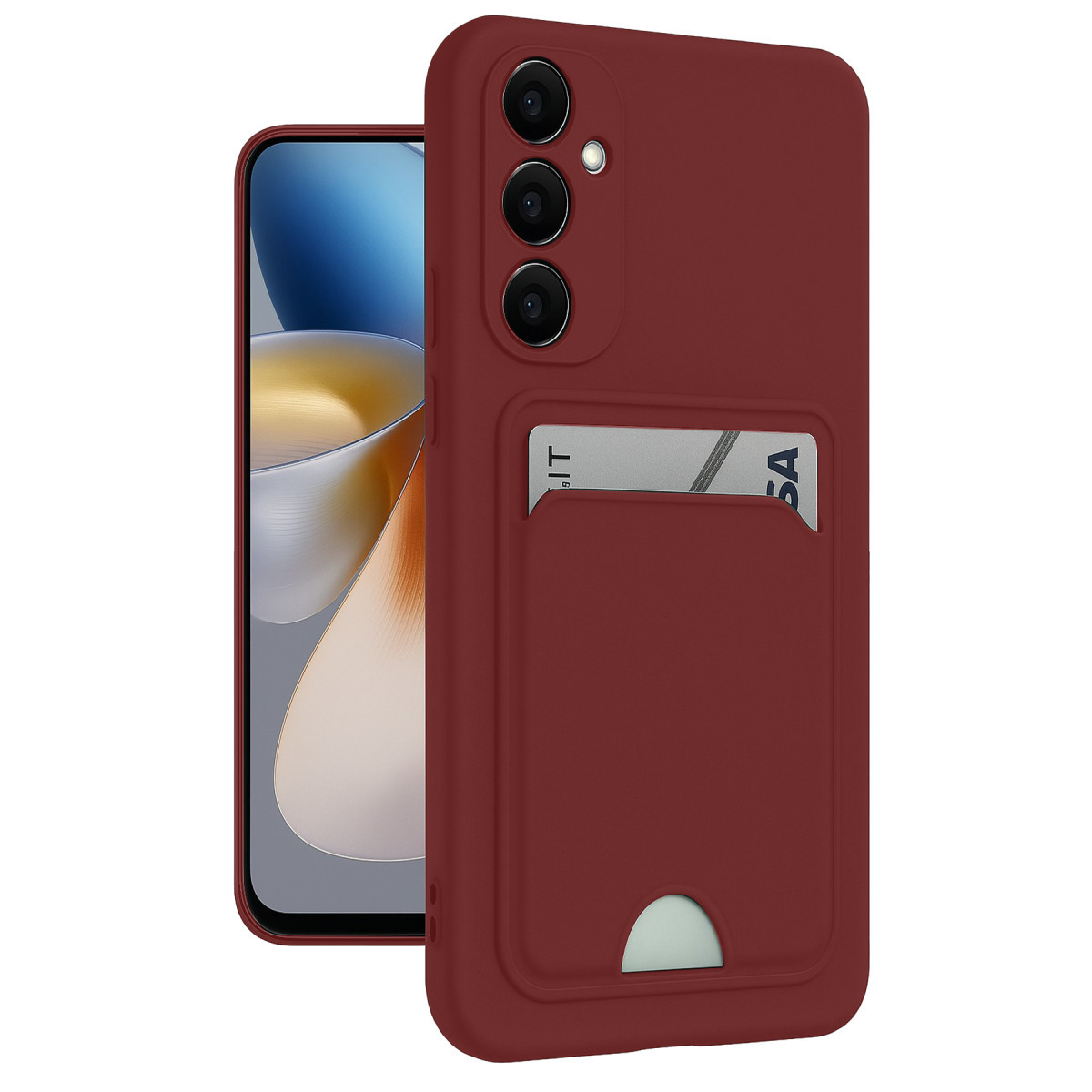 Newface Samsung Galaxy M15 Kelvin Kartvizitli Silikon - Bordo — görsel 5