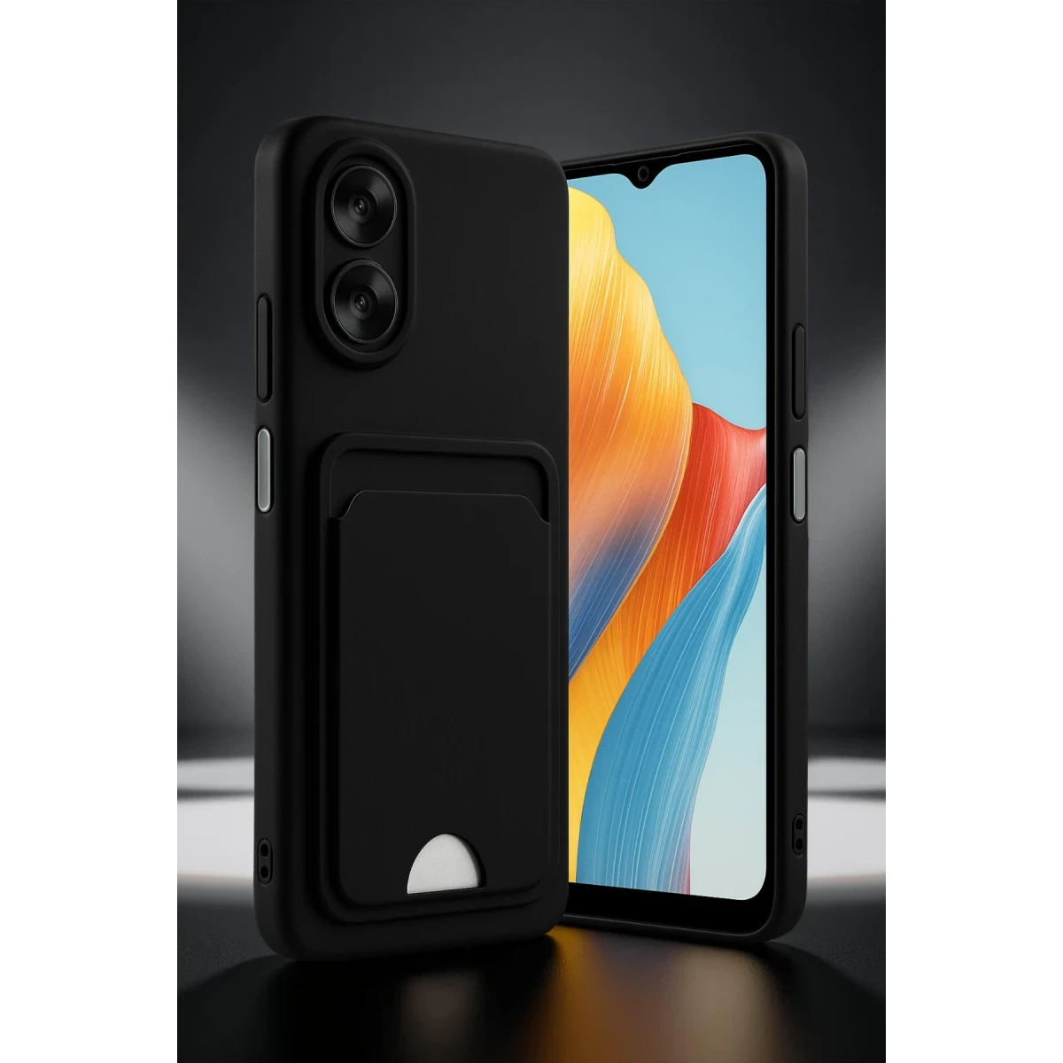 Newface Oppo A38 Kılıf Kelvin Kartvizitli Silikon - Siyah — görsel 4