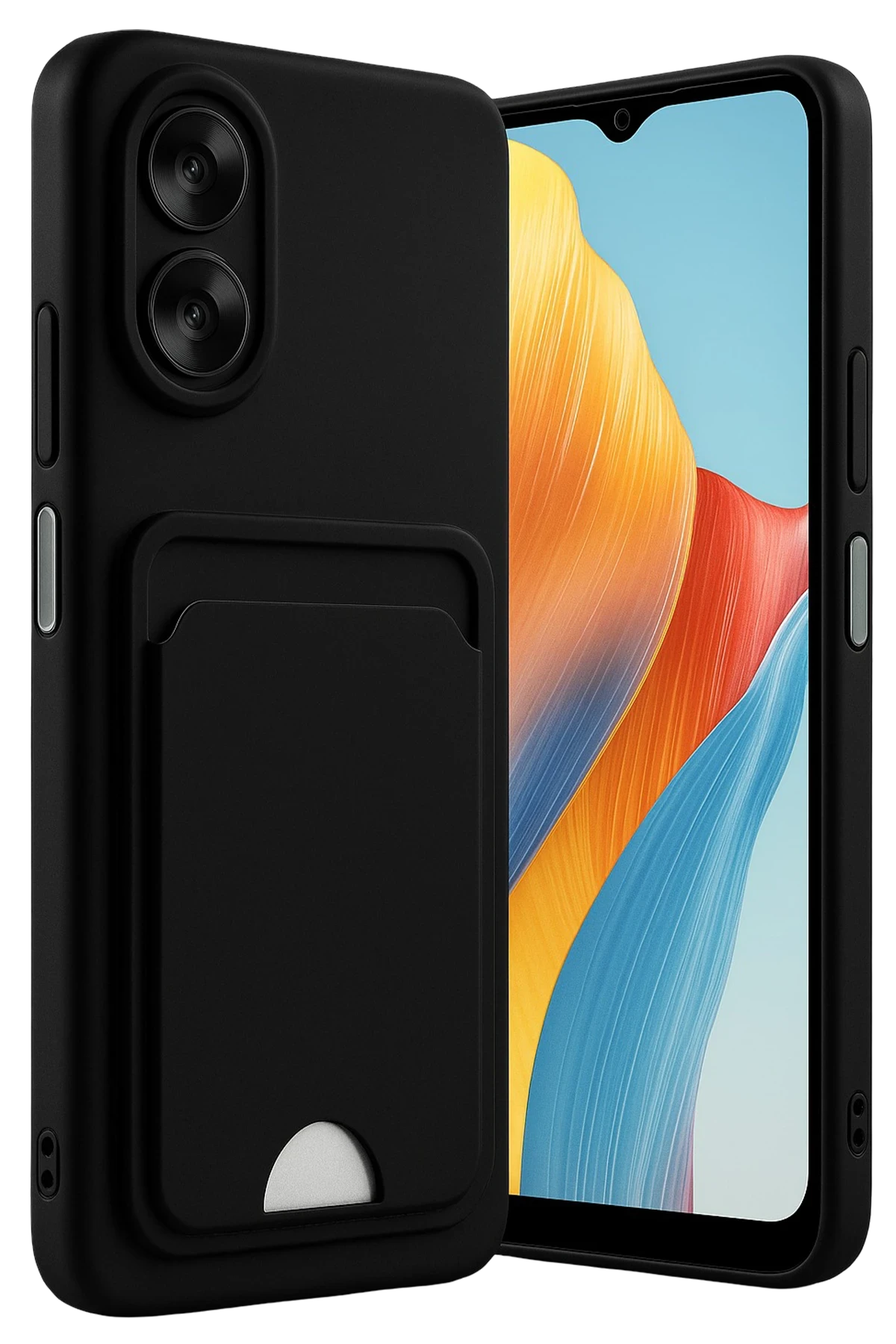 Newface Oppo A38 Kılıf Kelvin Kartvizitli Silikon - Siyah