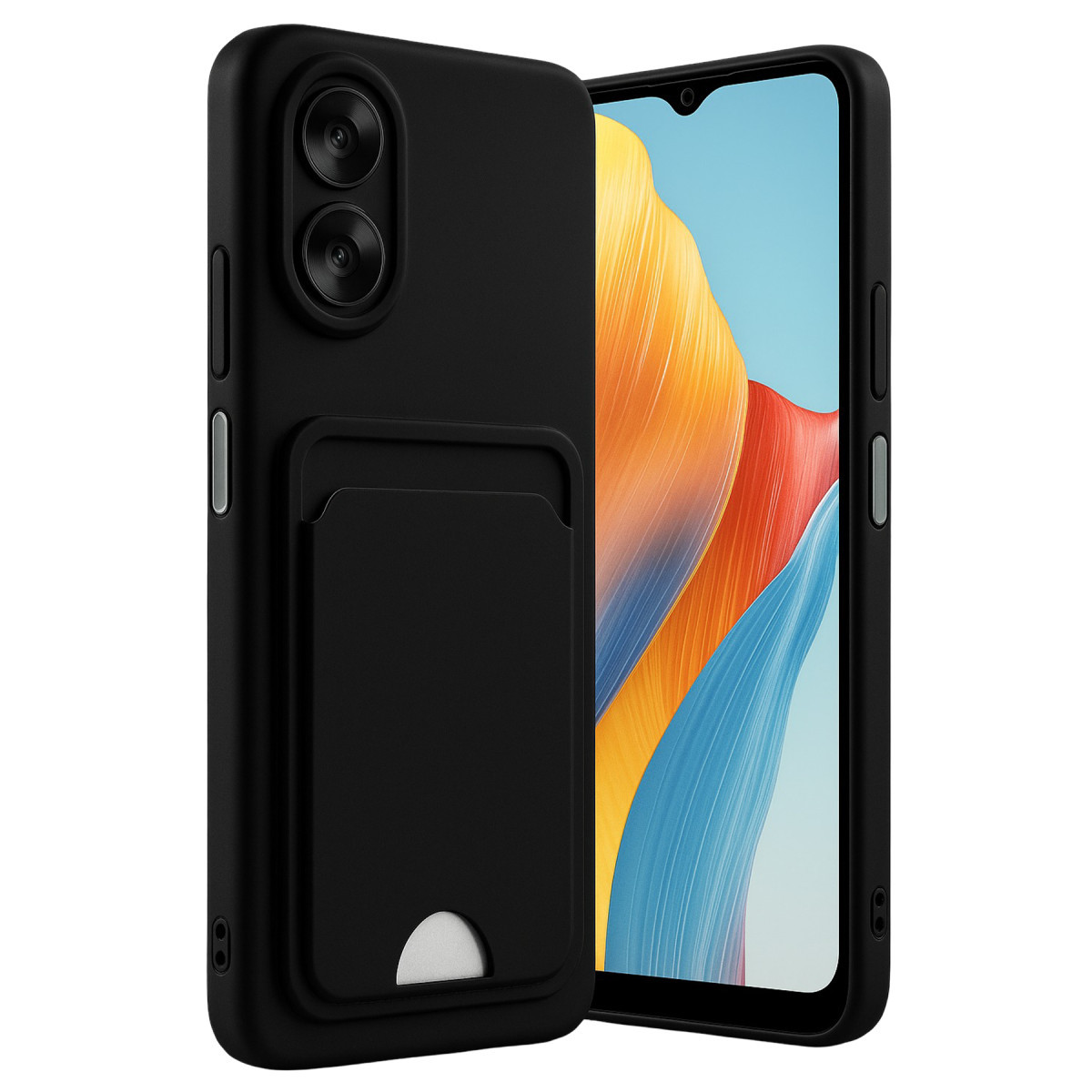 Newface Oppo A38 Kılıf Kelvin Kartvizitli Silikon - Siyah — görsel 5