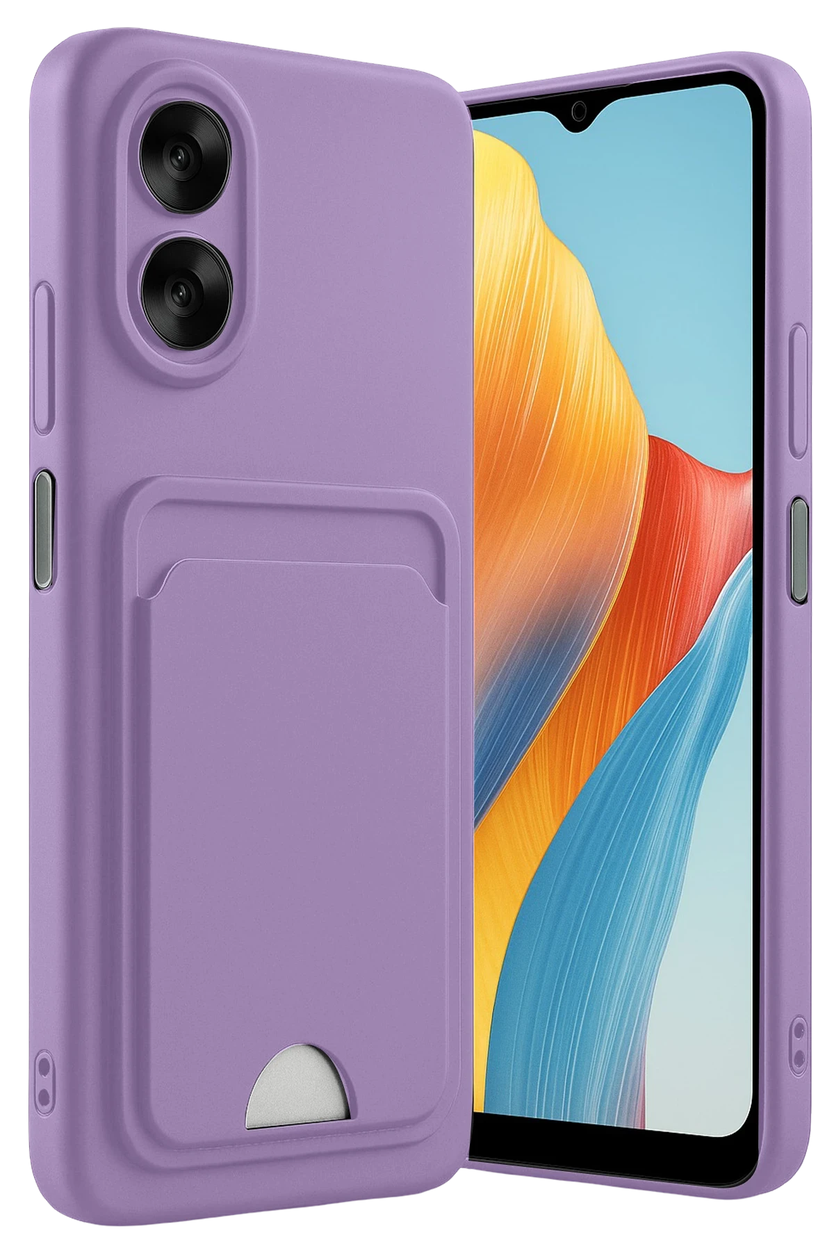 Newface Oppo A38 Kılıf Kelvin Kartvizitli Silikon - Lila
