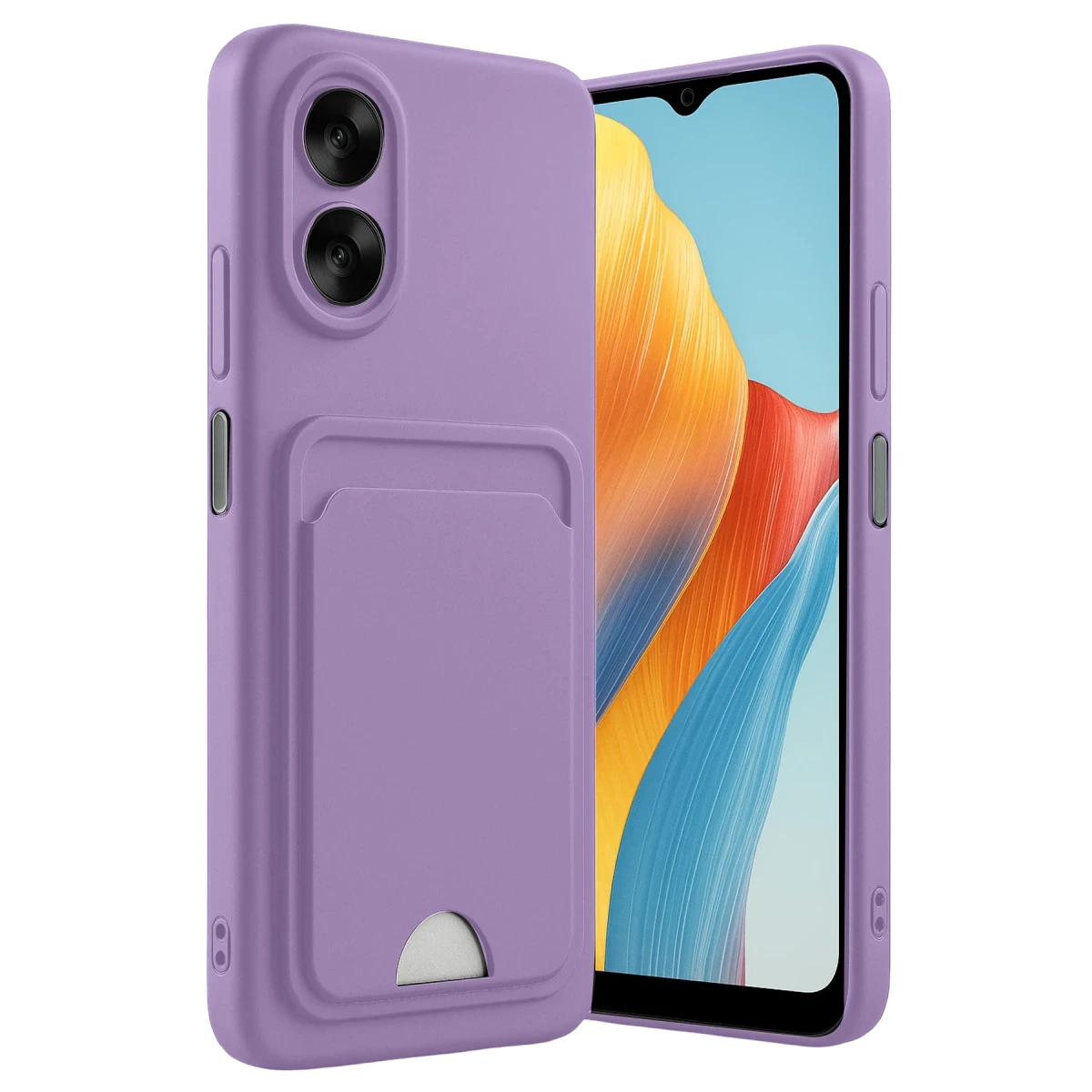 Newface Oppo A38 Kılıf Kelvin Kartvizitli Silikon - Lila
