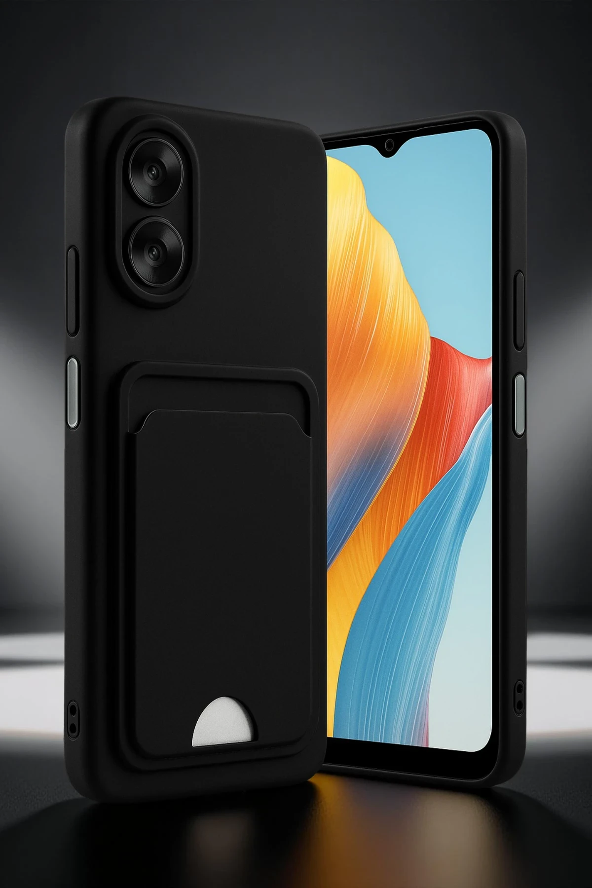 Newface Oppo A38 Kılıf Kelvin Kartvizitli Silikon - Koyu Yeşil