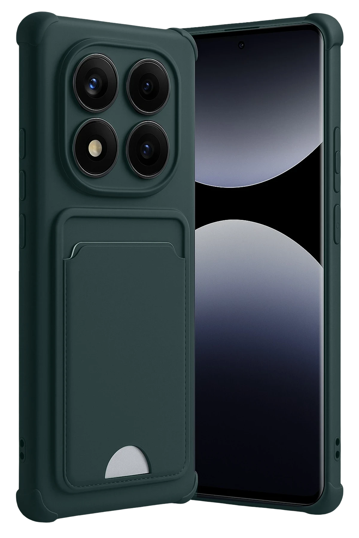 Newface Xiaomi Redmi Note 14 Pro 5G Kelvin Kartvizitli Silikon - Koyu Yeşil