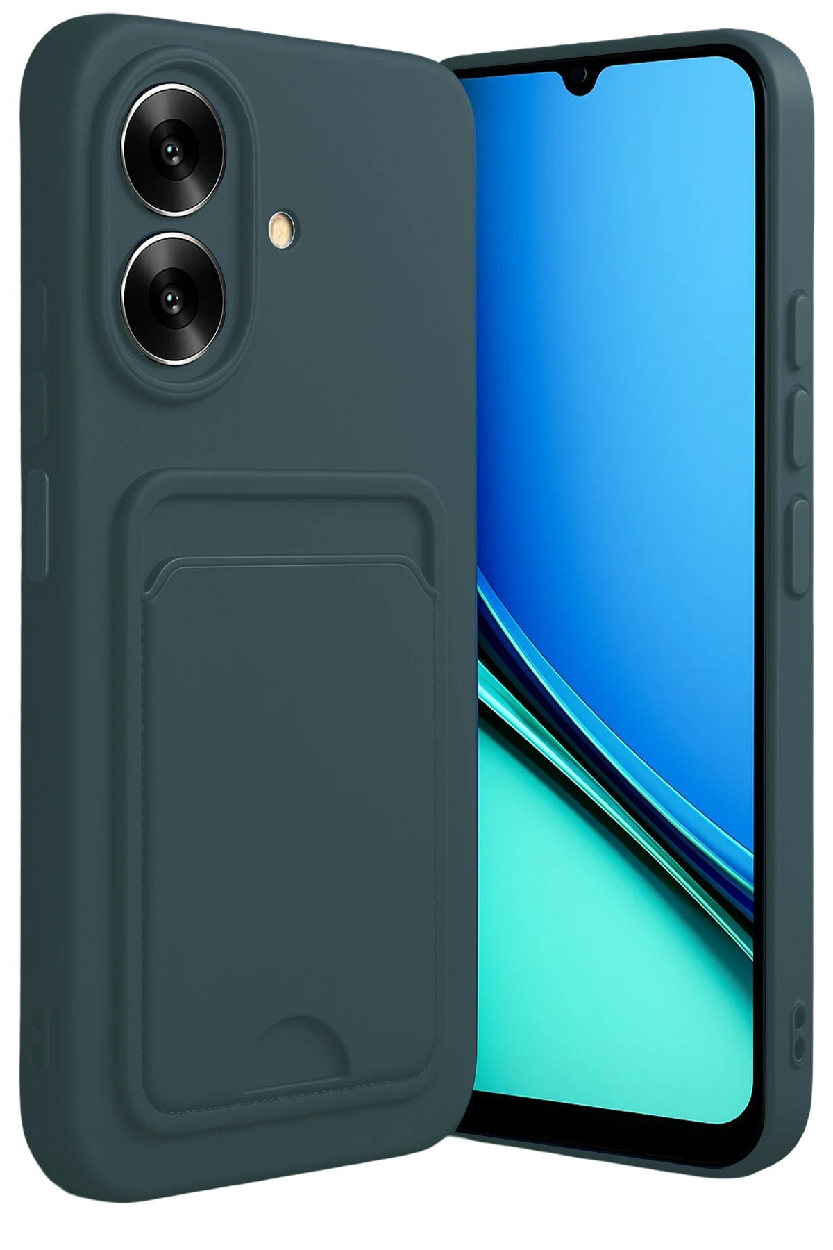 Newface Realme Note 60 Kelvin Kartvizitli Silikon - Koyu Yeşil