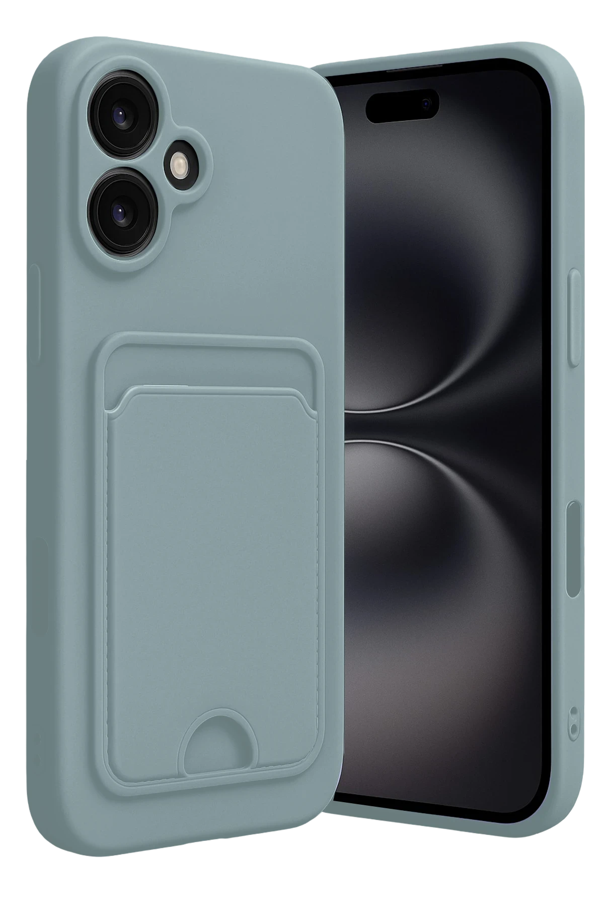 Newface iPhone 16 Kılıf Kelvin Kartvizitli Silikon - Açık Yeşil